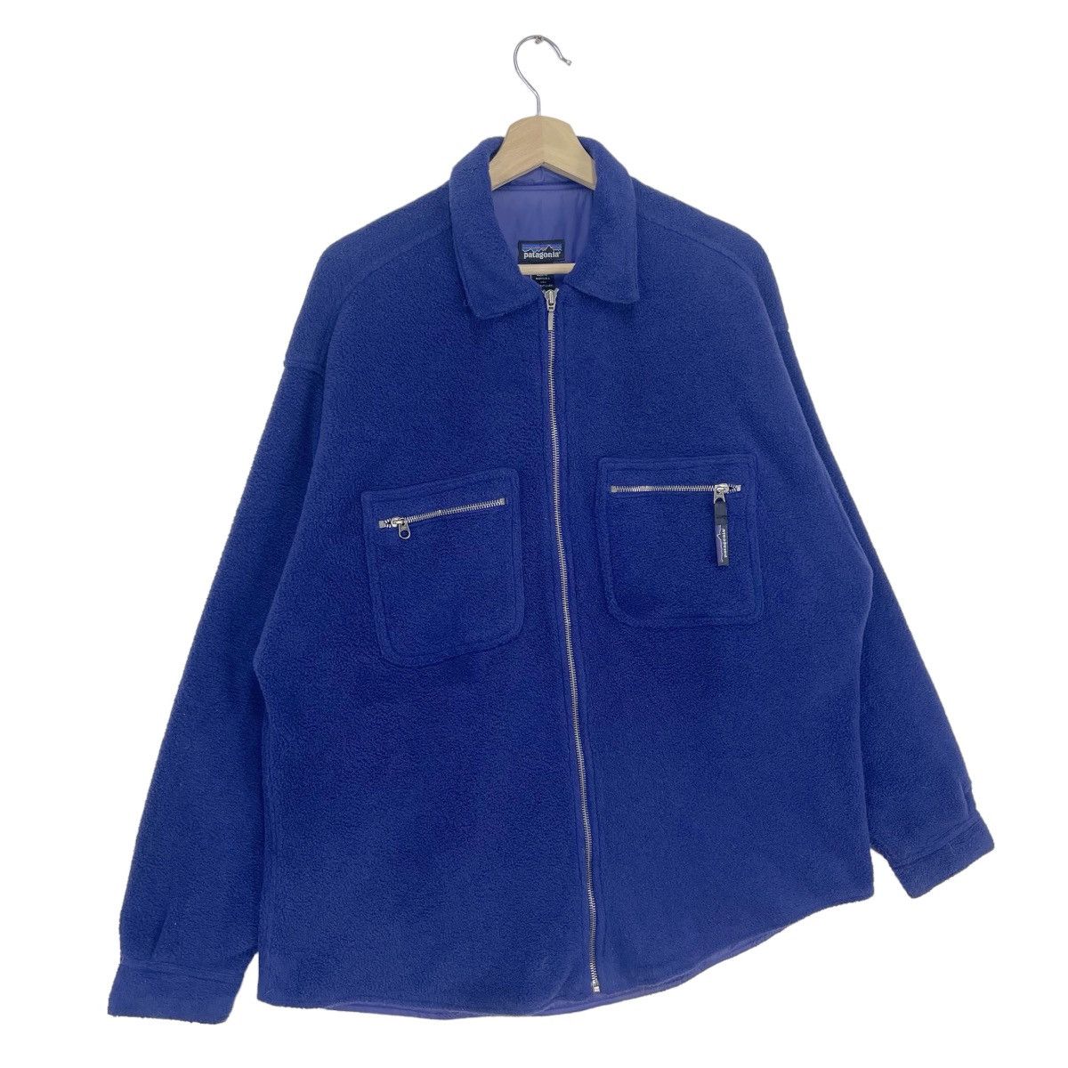 Patagonia × Vintage 1999 Patagonia Navy Blue Fleece Zipper Jacket Size US L / EU 52-54 / 3 - 4 Thumbnail