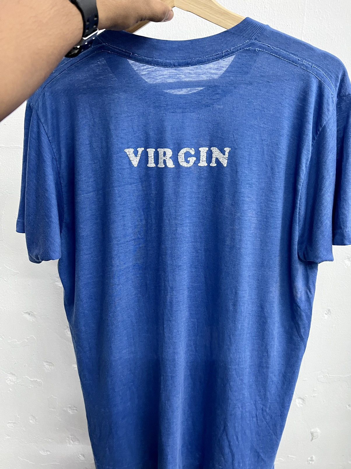 Band Tees × Vintage VINTAGE 80s THRASHED VIRGIN TEE Size US L / EU 52-54 / 3 - 9 Thumbnail