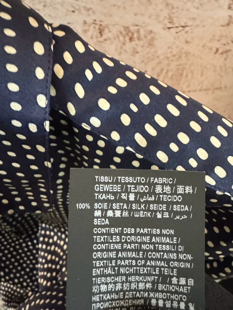 Yves Saint Laurent Saint Laurent size 39 20SS Silk Blue Polka-Dot Shirt 2503- Size US M / EU 48-50 / 2 - 6 Thumbnail