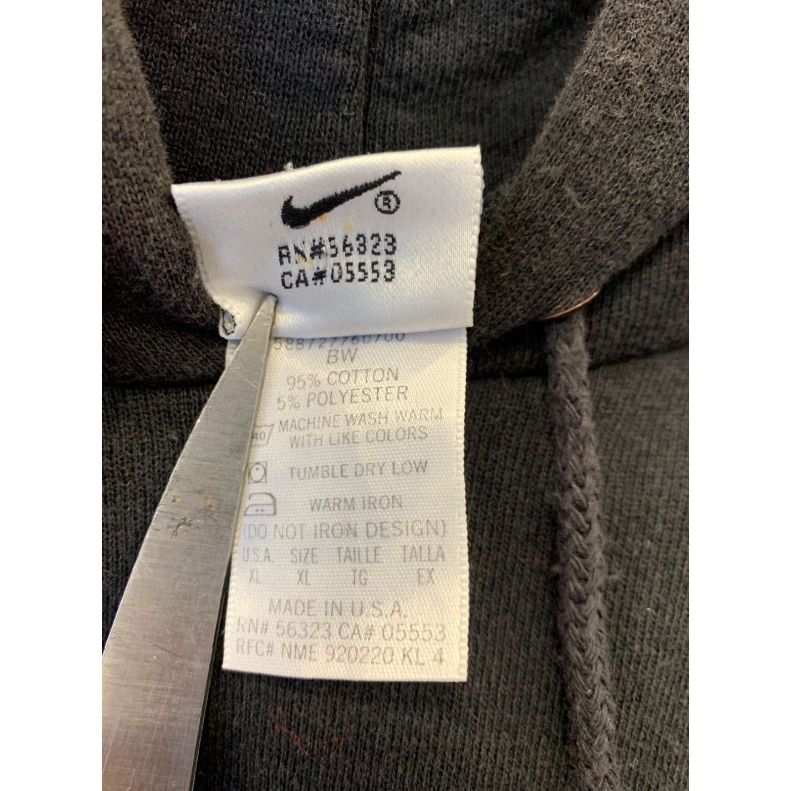 Nike **Vintage Nike Big Swoosh Hoodie XL USA Black Pullover Sweatshirt 90s** User: Vintage Nike Big Swoosh Hoodie XL USA Black Pullover Sweatshirt 90s Size US XL / EU 56 / 4 - 6 Thumbnail
