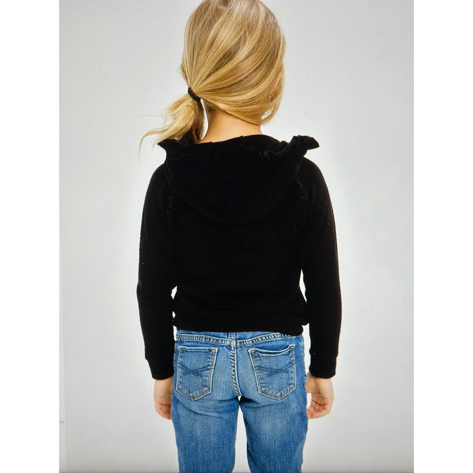 Other Chaser Girls Long Sleeve Hoodie Ruffle Detail Black - size 3 Size ONE SIZE - 7 Thumbnail