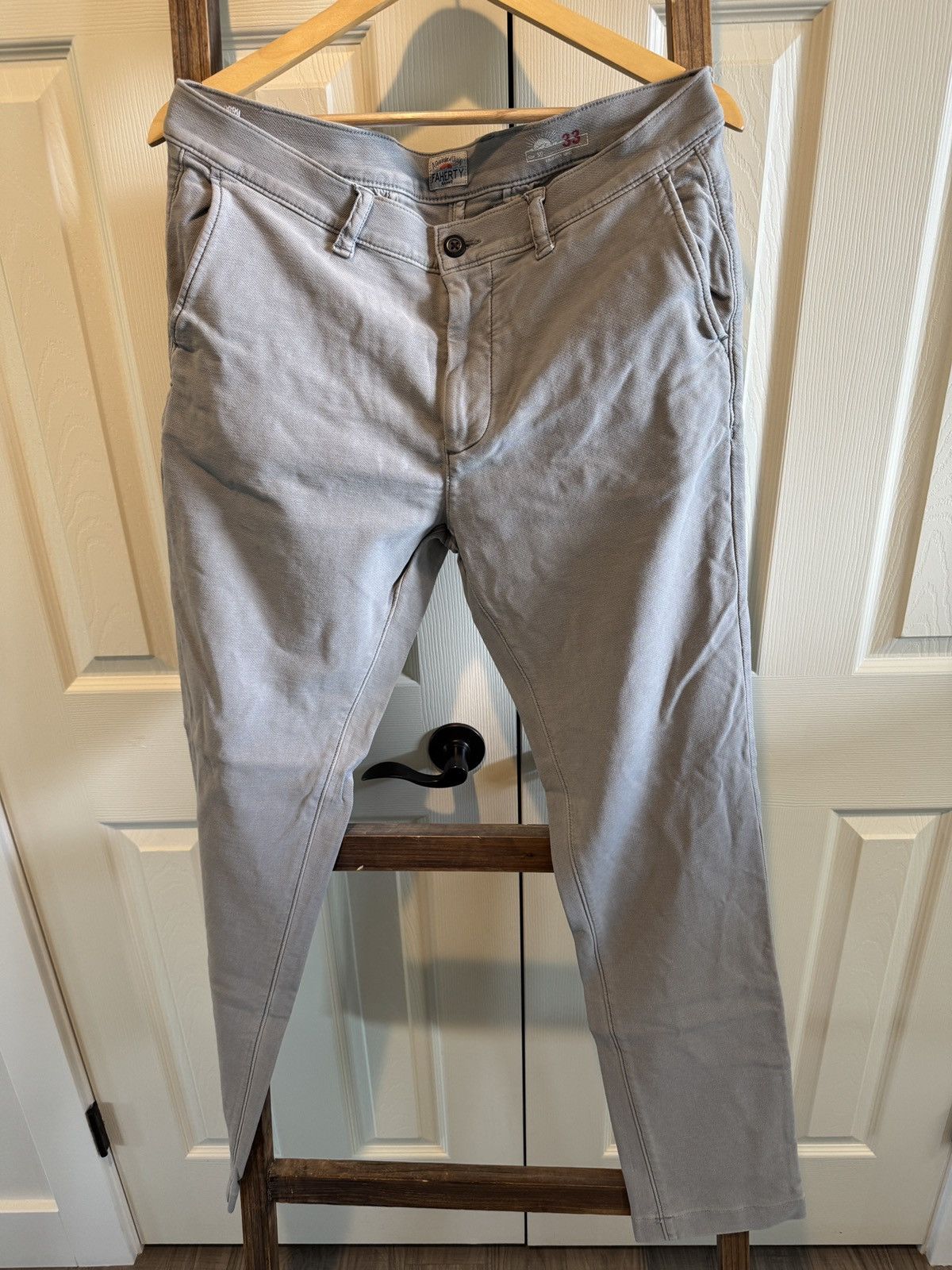 Faherty FAHERTY Stretch Terry Pants, Grey, 33 Size US 33 - 2 Thumbnail