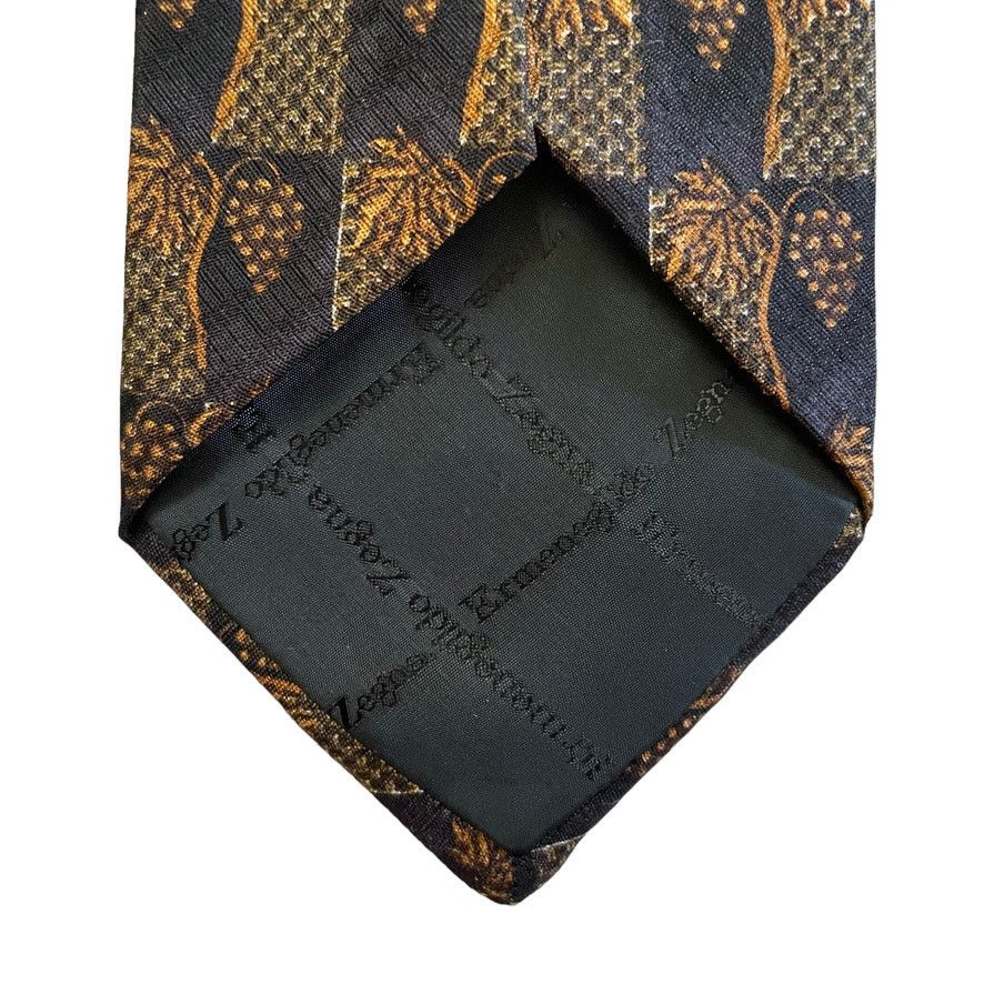 Ermenegildo Zegna Ermenegildo Zegna Exclusive Design Grape Leaf Silk Print Tie Size ONE SIZE - 6 Thumbnail