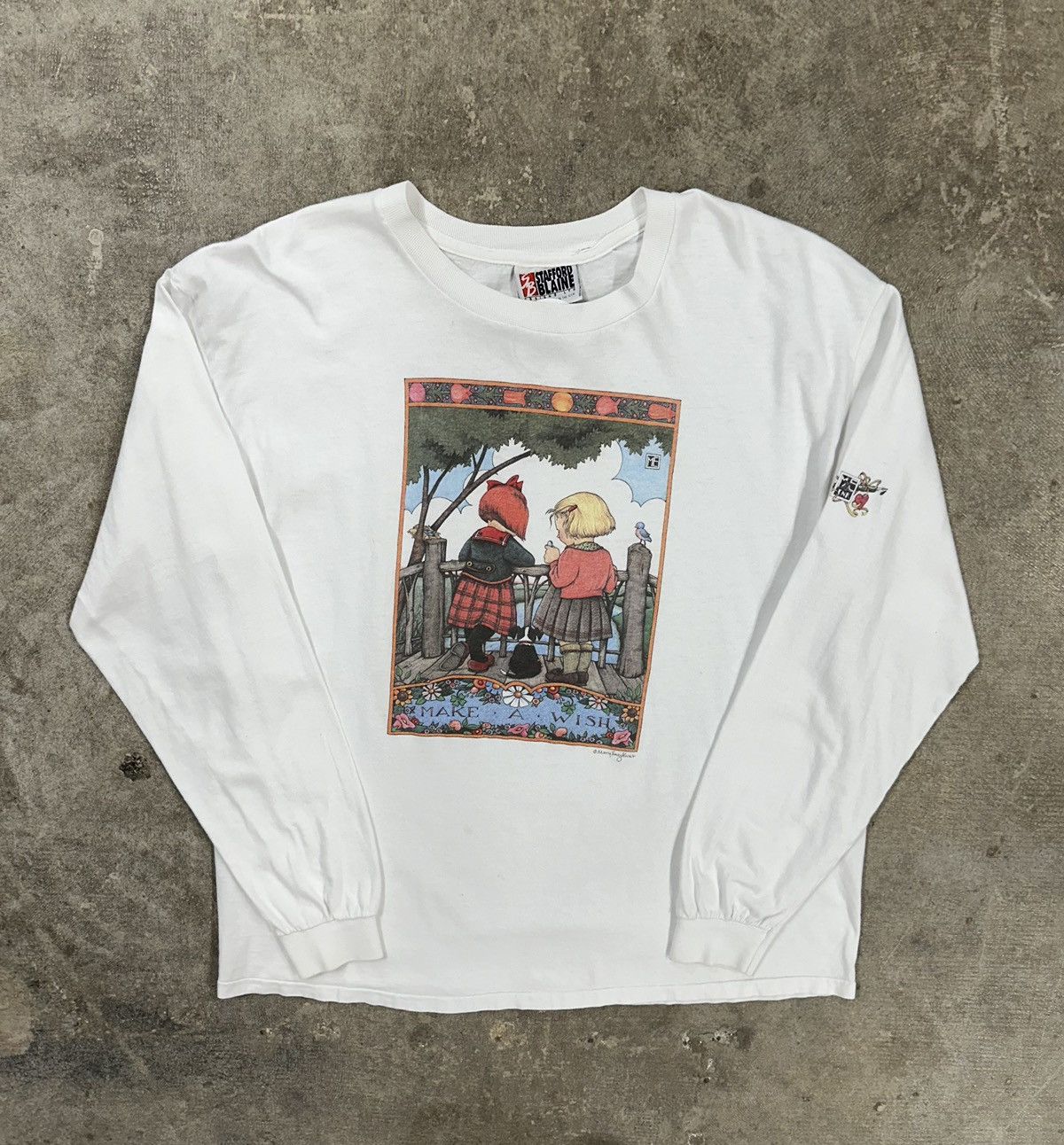 Vintage Vintage 90s Stafford Blaine Make A Wish Cottage LS T-Shirt Size US XL / EU 56 / 4 - 1 Thumbnail