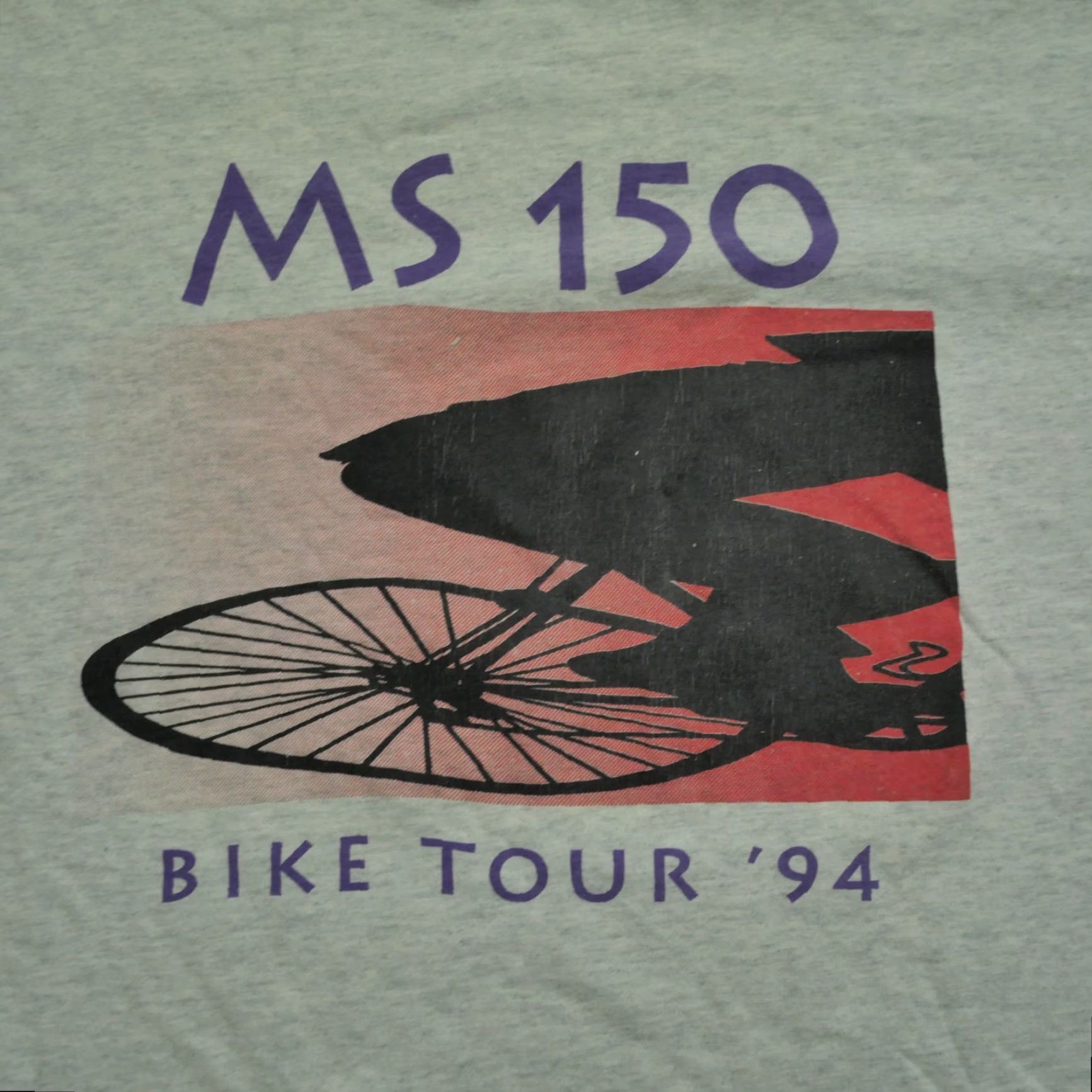 Vintage VINTAGE MS 150 Bicycle Ride T Shirt Adult XL Grey Cycling Race Mens 1994 90s Size US XL / EU 56 / 4 - 2 Thumbnail