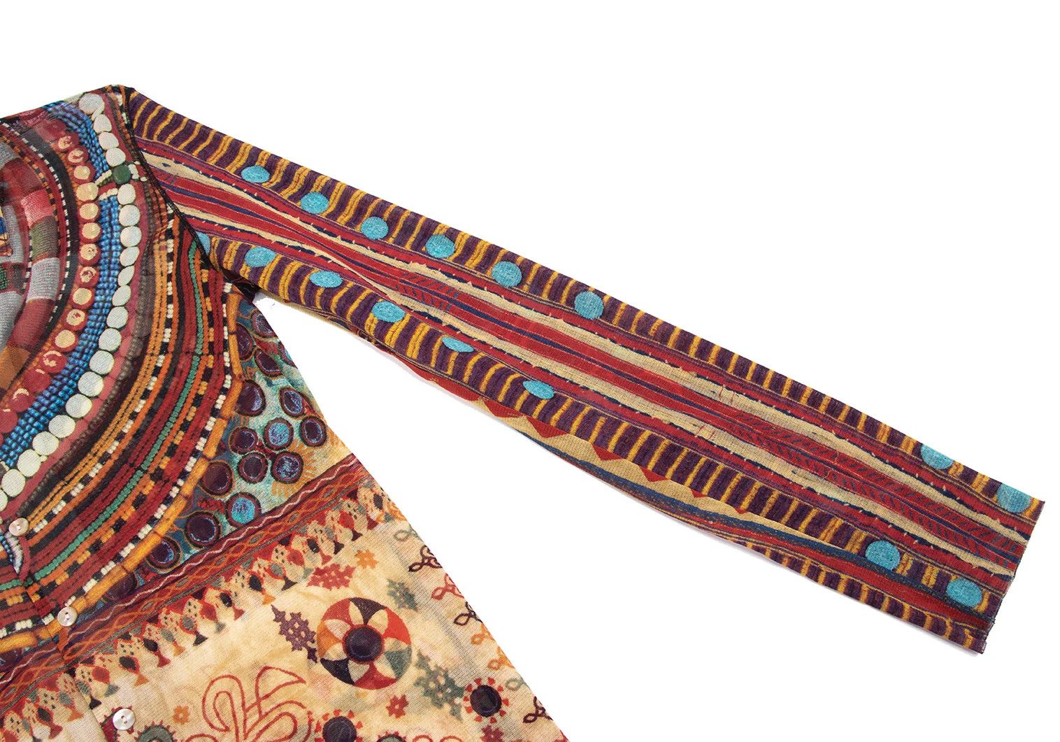 Jean Paul Gaultier Ethnic Print Power Net Shirt Multi Color Size 48 Size US M / EU 48-50 / 2 - 5 Thumbnail