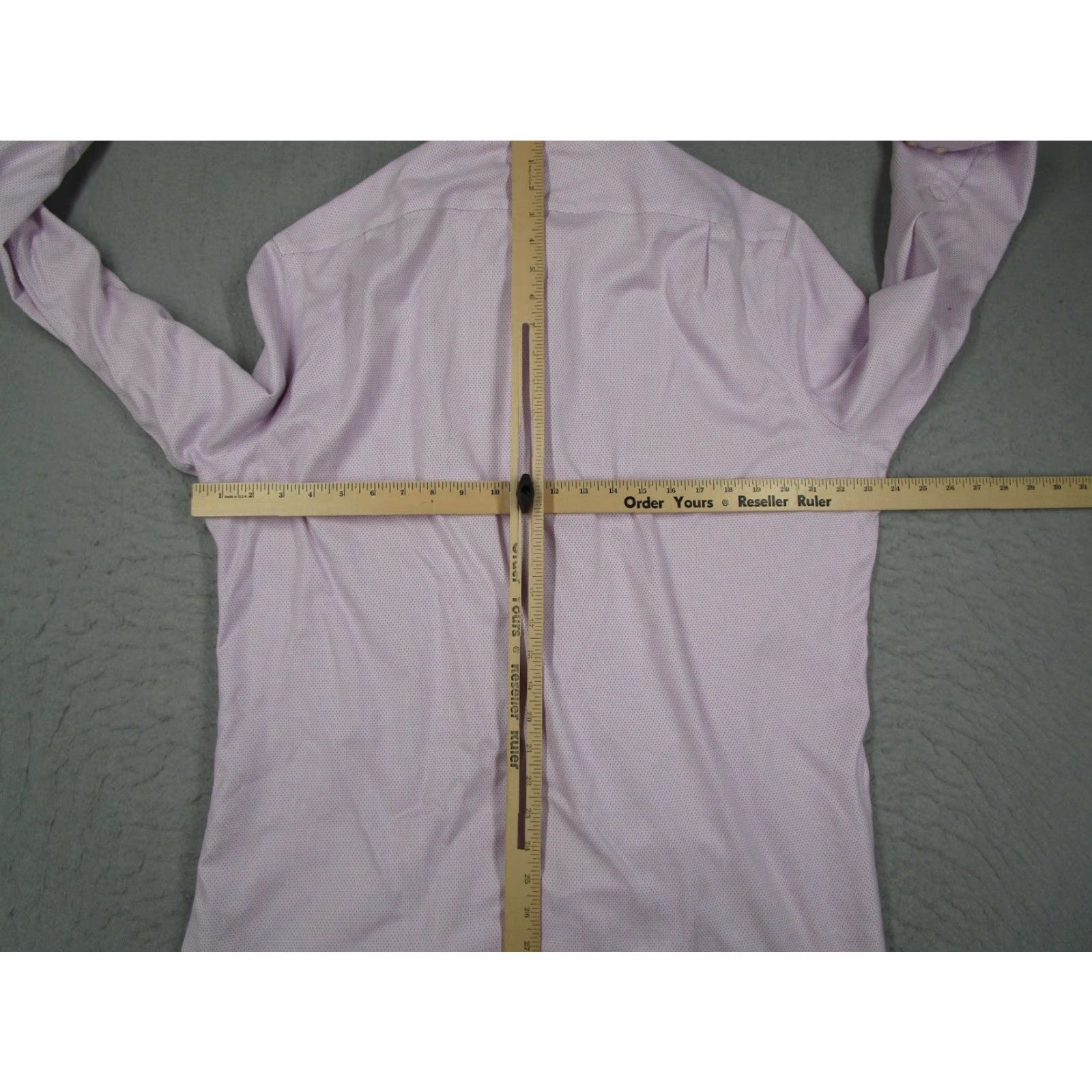 Charles Tyrwhitt Charles Tyrwhitt Shirt Mens 17/35 Pink Non Iron Slim Fit Dress Long Sleeve Micro Geometric Shirt Size 34R - 5 Thumbnail