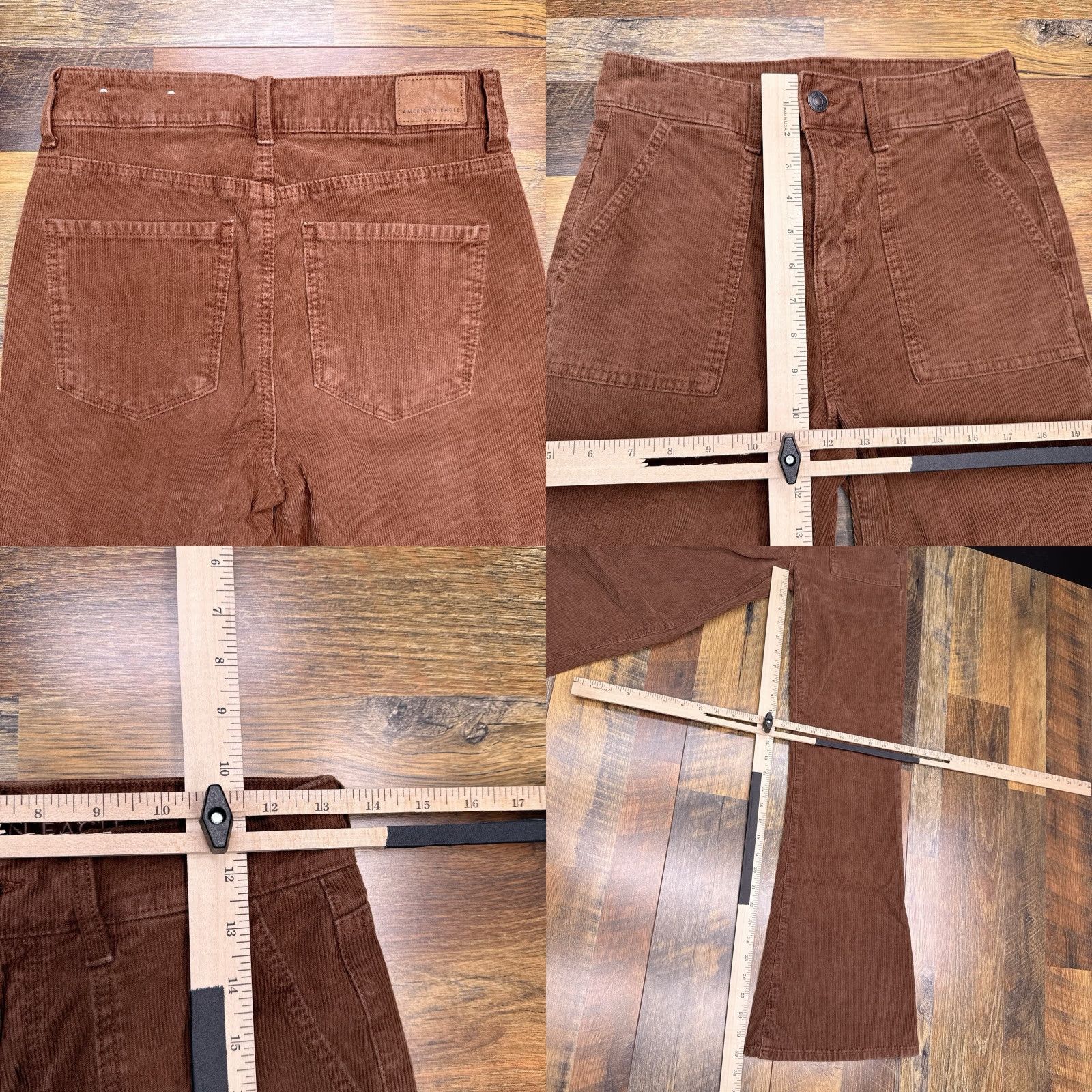 American Eagle Outfitters VINTAGE American Eagle Outfitters America Eagle Super Hi Rise Flare Pants Womens 2 Brown Corduroy High Rise 30.5 in inseam Black? Size 26" / US 2 / IT 38 - 8 Thumbnail