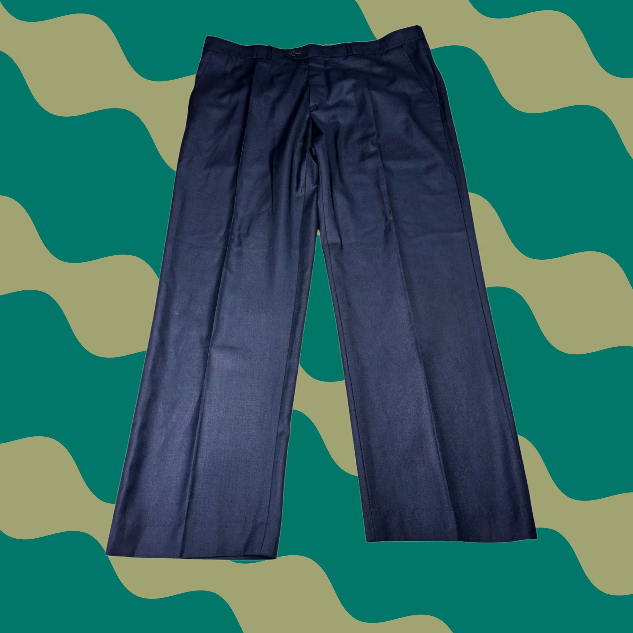 Hugo Boss HUGO BOSS Navy Blue Dress Pants Wool Flat Front Trousers Slacks W38 L31 Mens IT 54 Regular Formal Business Wedding Dress Pants Size US 38 / EU 54 - 1 Thumbnail
