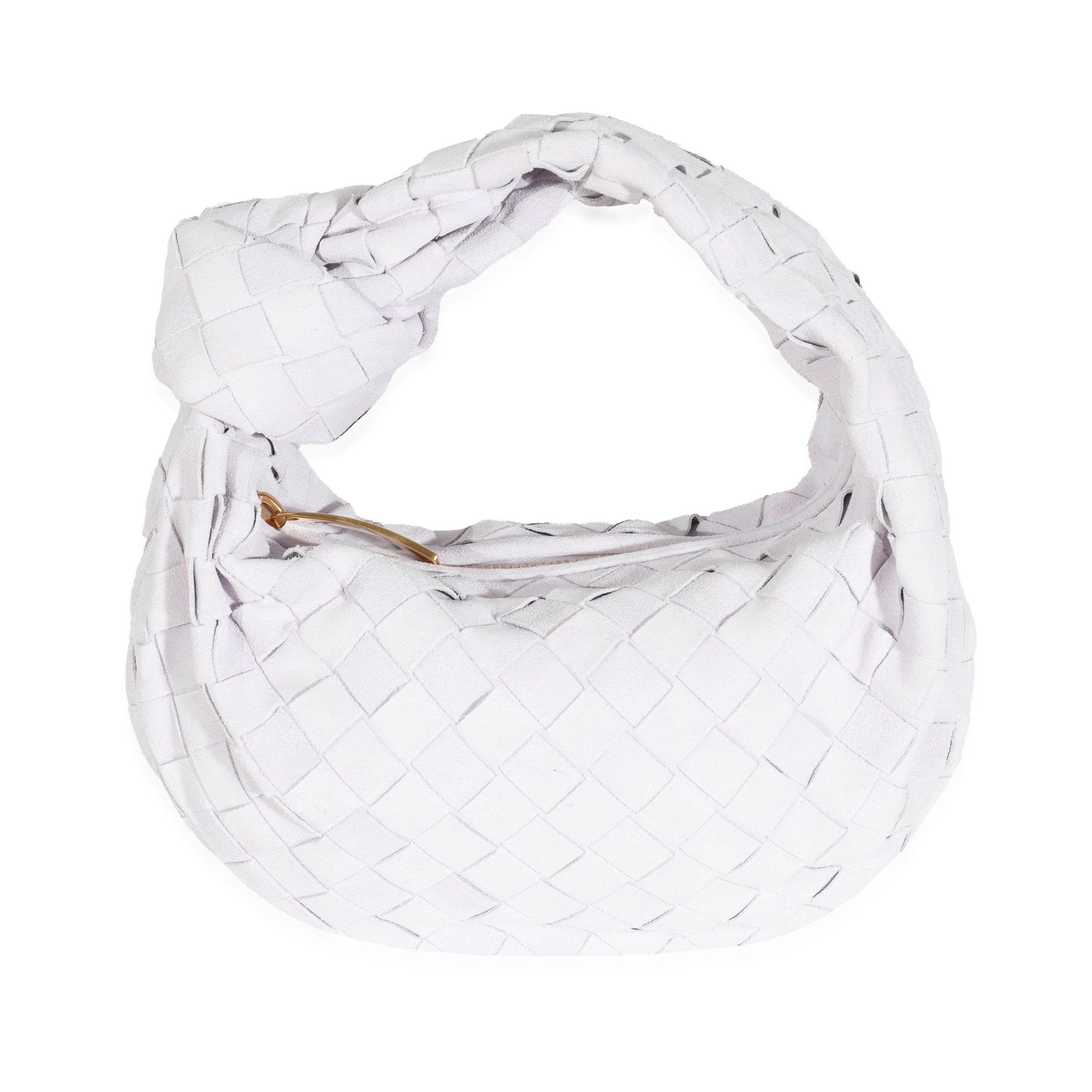 image of Bottega Veneta Mirth Suede Mini Jodie in White, Women's