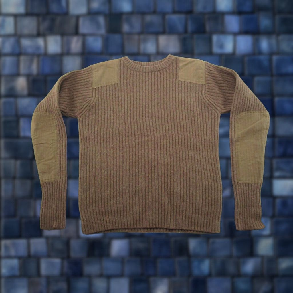 Vintage VINTAGE LL Bean Commando Sweater Mens Size L Merino Lambswool Olive Brown Rugged Logo Crew Neck Heavyweight Pullover Knit Wool Military Theme 90s Mens Size US L / EU 52-54 / 3 - 1 Thumbnail
