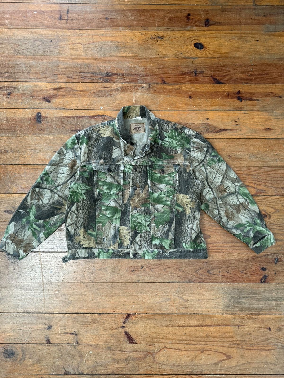 Vintage × Wrangler VINTAGE WRANGLER REAL TREE CAMO DENIM TRUCKER JACKET Size US XL / EU 56 / 4 - 1 Thumbnail