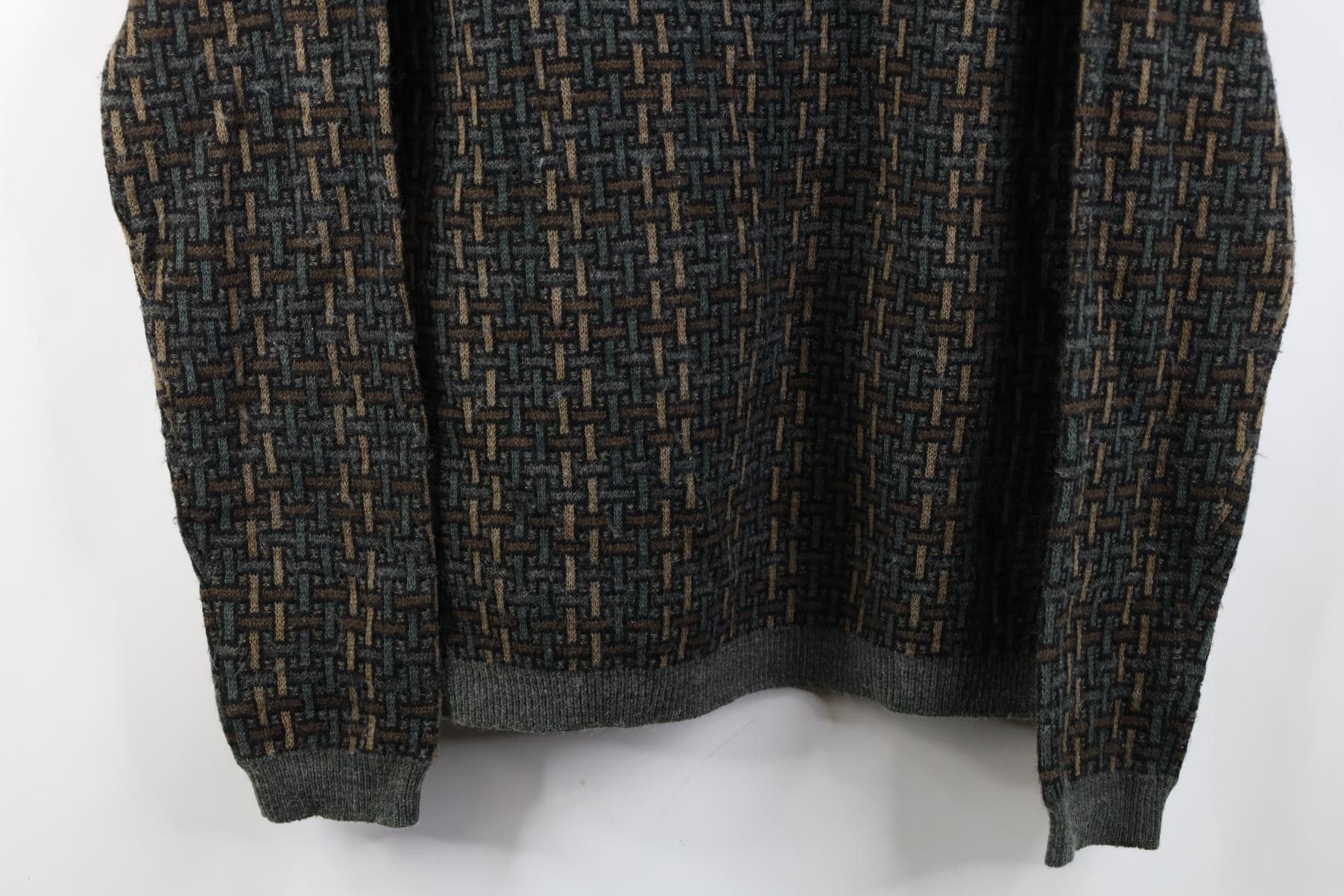 Vintage Vintage 90s Coogi Style Earth Tone Knit Crewneck Sweater Size US L / EU 52-54 / 3 - 3 Thumbnail