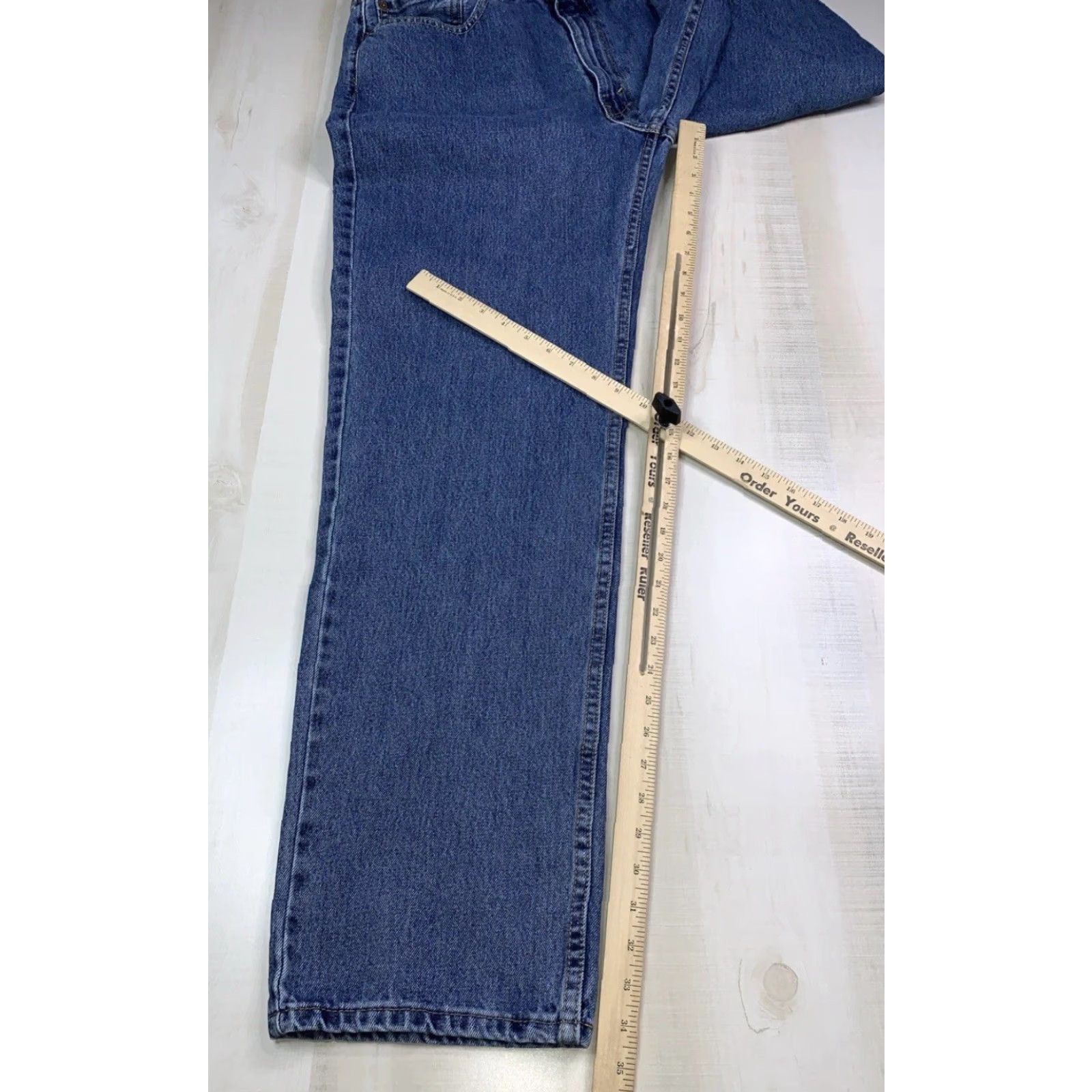 Levi's VINTAGE Levi’s 550 Relaxed Straight Leg Men’s Blue Denim Jeans 36x34-12773 Size US 36 / EU 52 - 7 Thumbnail