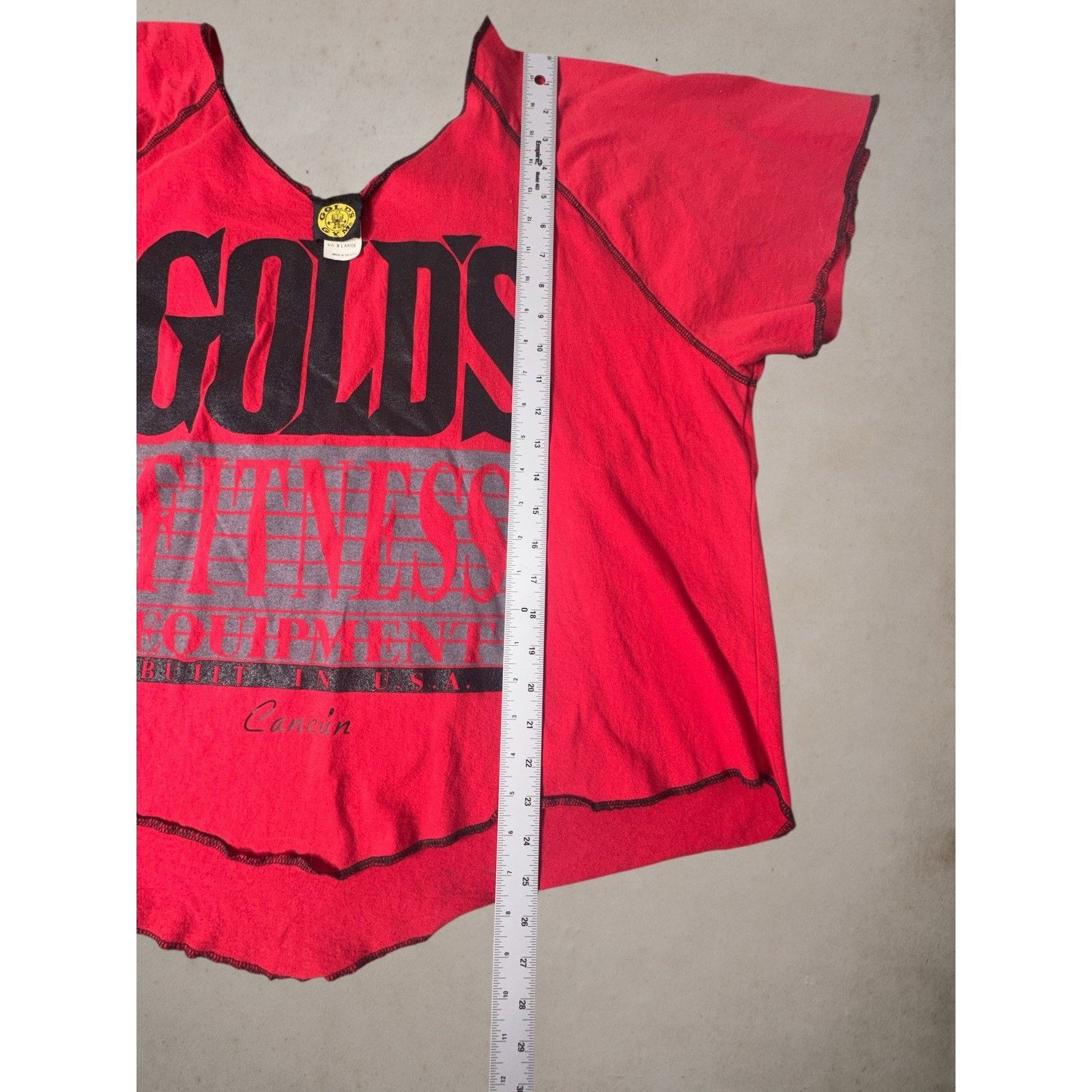 Other Vintage Gold’s Gym Crop Top T Shirt Red Cancun USA Made XL Size US XL / EU 56 / 4 - 3 Thumbnail