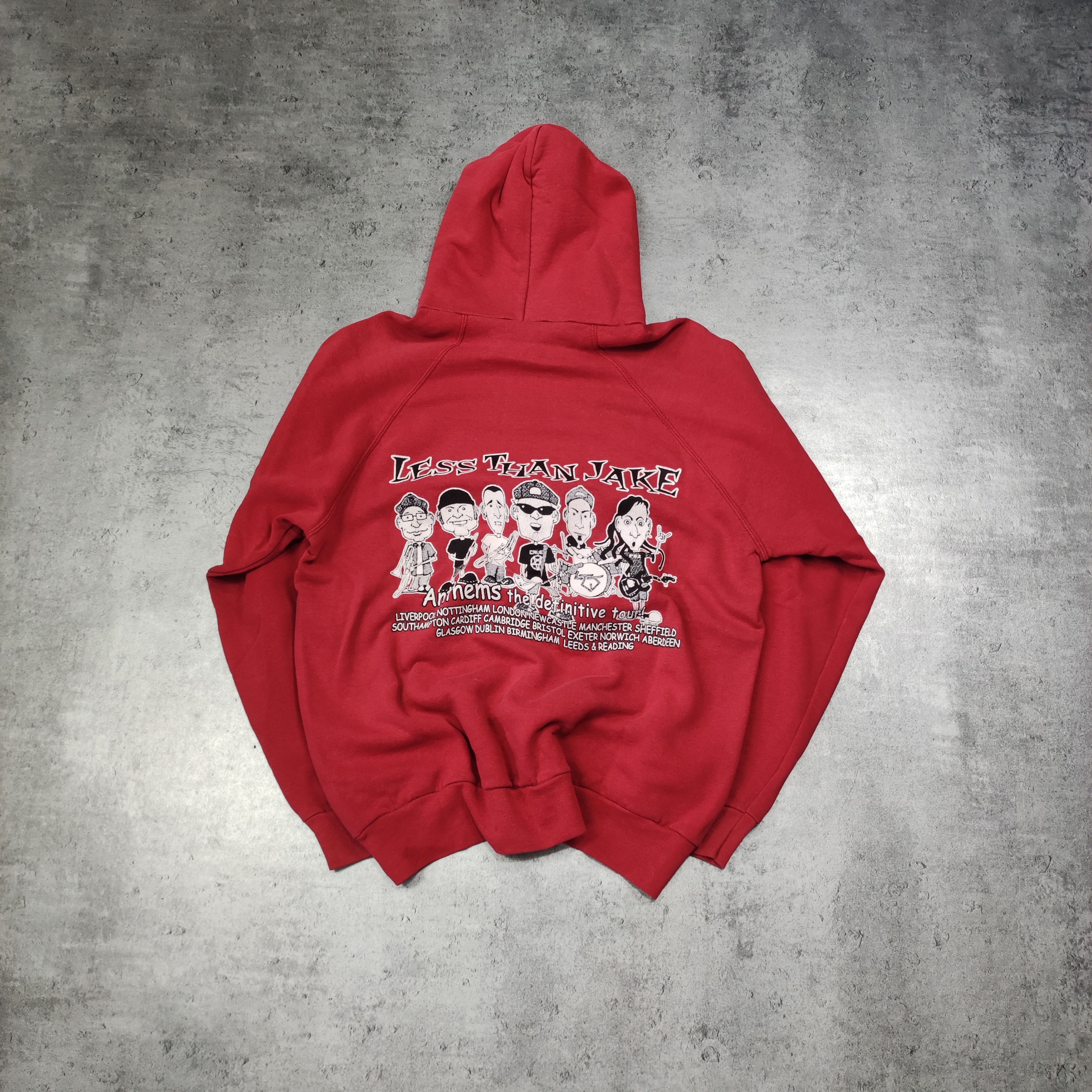 Vintage RARE 90s Less Than Jake Merch Promo Red Hoodie