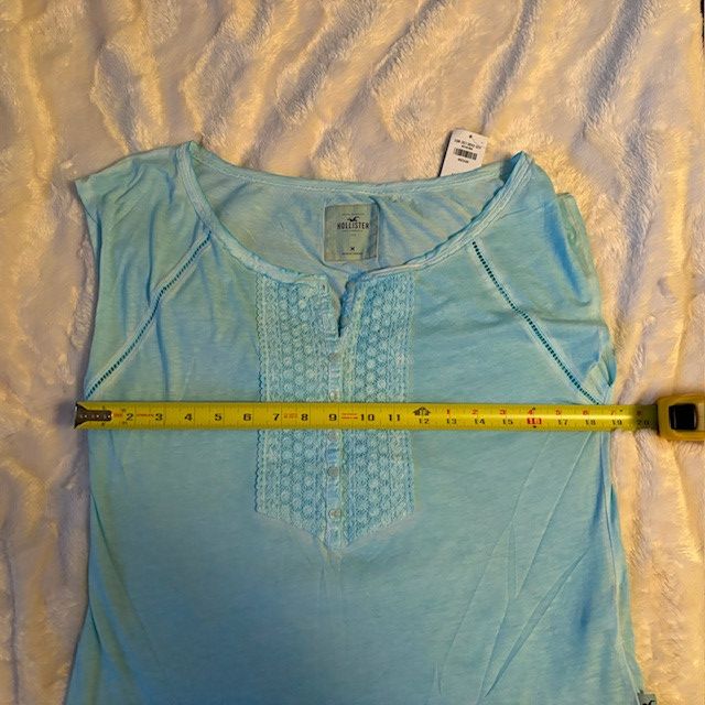 Hollister HOLLISTER Blue-Green Lace Trim Shirt NWT Size M / US 6-8 / IT 42-44 - 7 Thumbnail