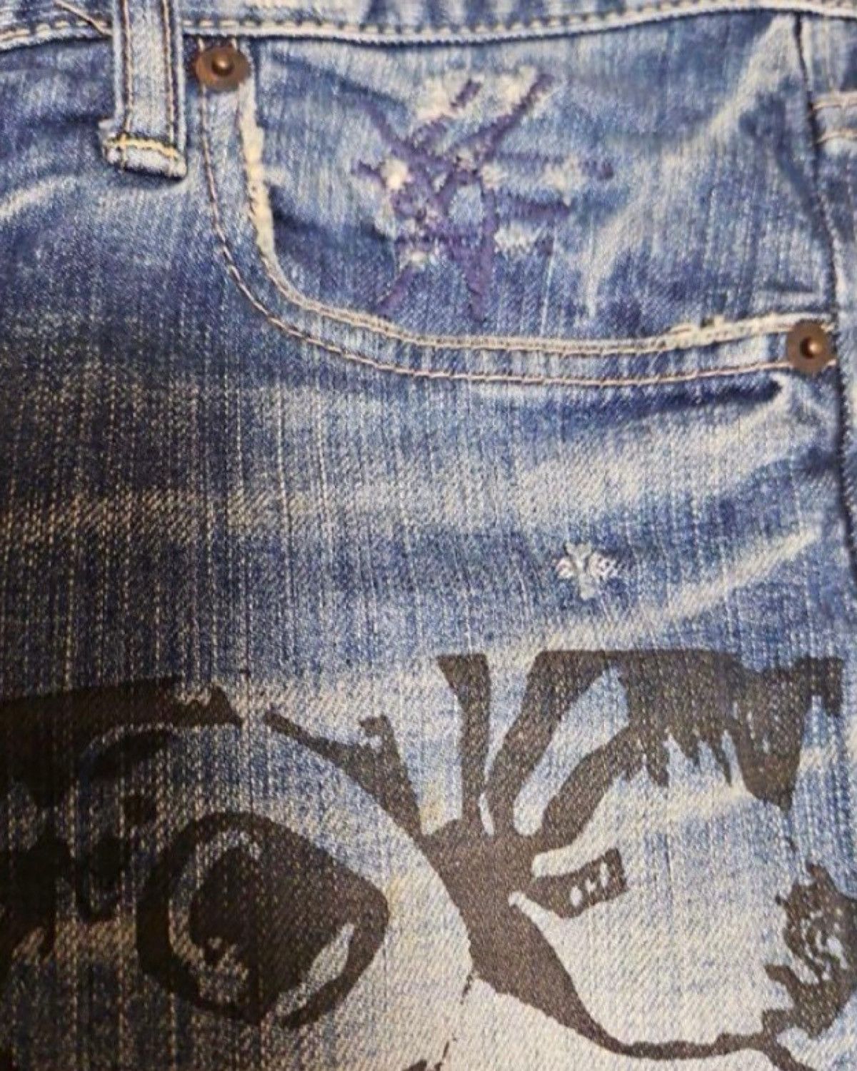 Hysteric Glamour Destroy All Monsters Studded Denim Jeans Size US 34 / EU 50 - 4 Thumbnail