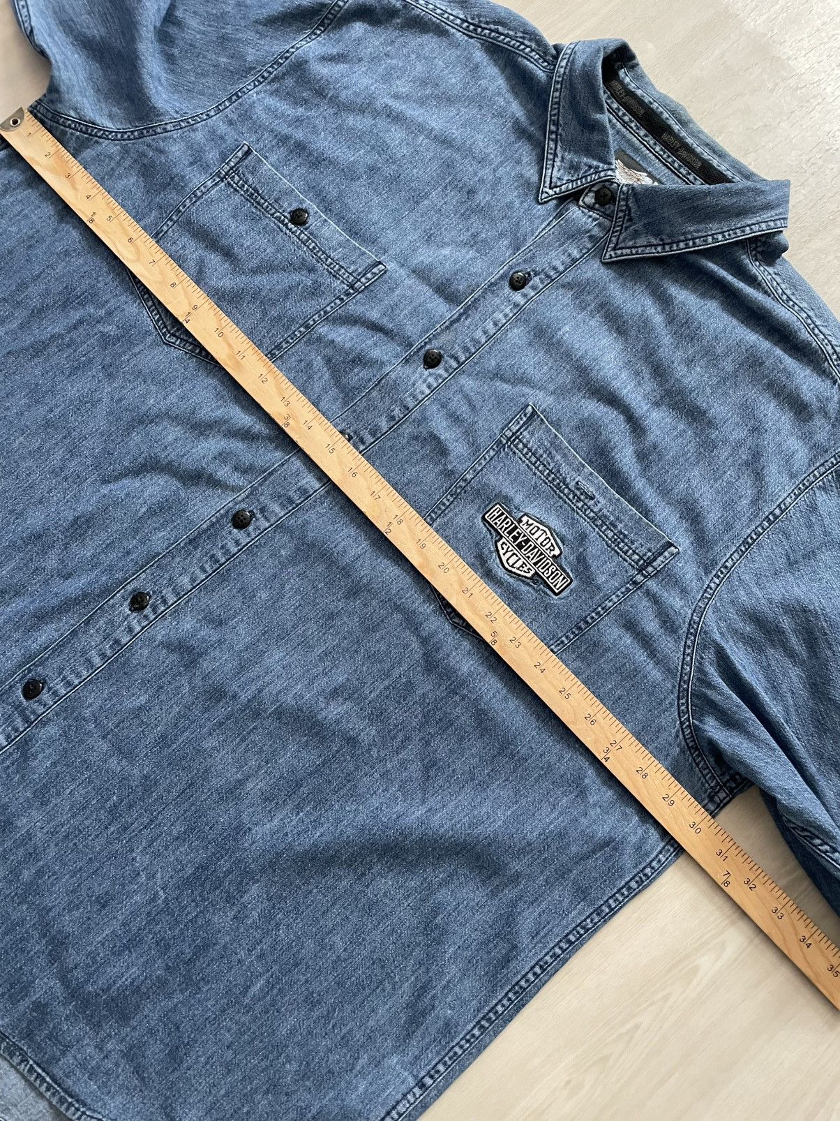 Harley Davidson VTG 2005 Harley-Davidson Denim Shirt V Twin Power Sz 3XL Size US XXL / EU 58 / 5 - 6 Thumbnail