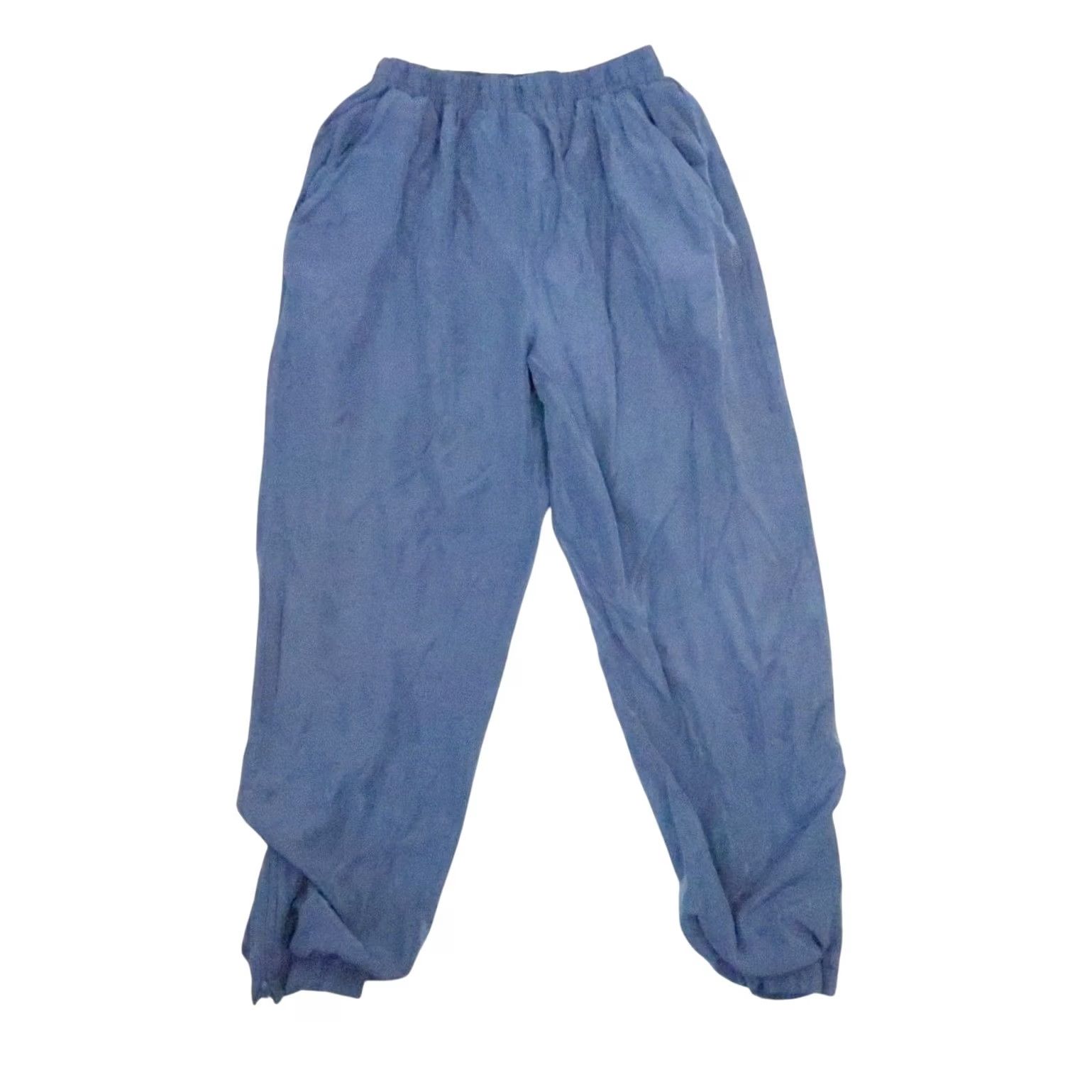 Vintage VINTAGE 90s Blue Swishy Windbreaker Track Pants Zip Ankle M Women Pants Casual Activewear Polyester Solid Modern 90s Theme Size 32" / US 10 / IT 46 - 2 Thumbnail