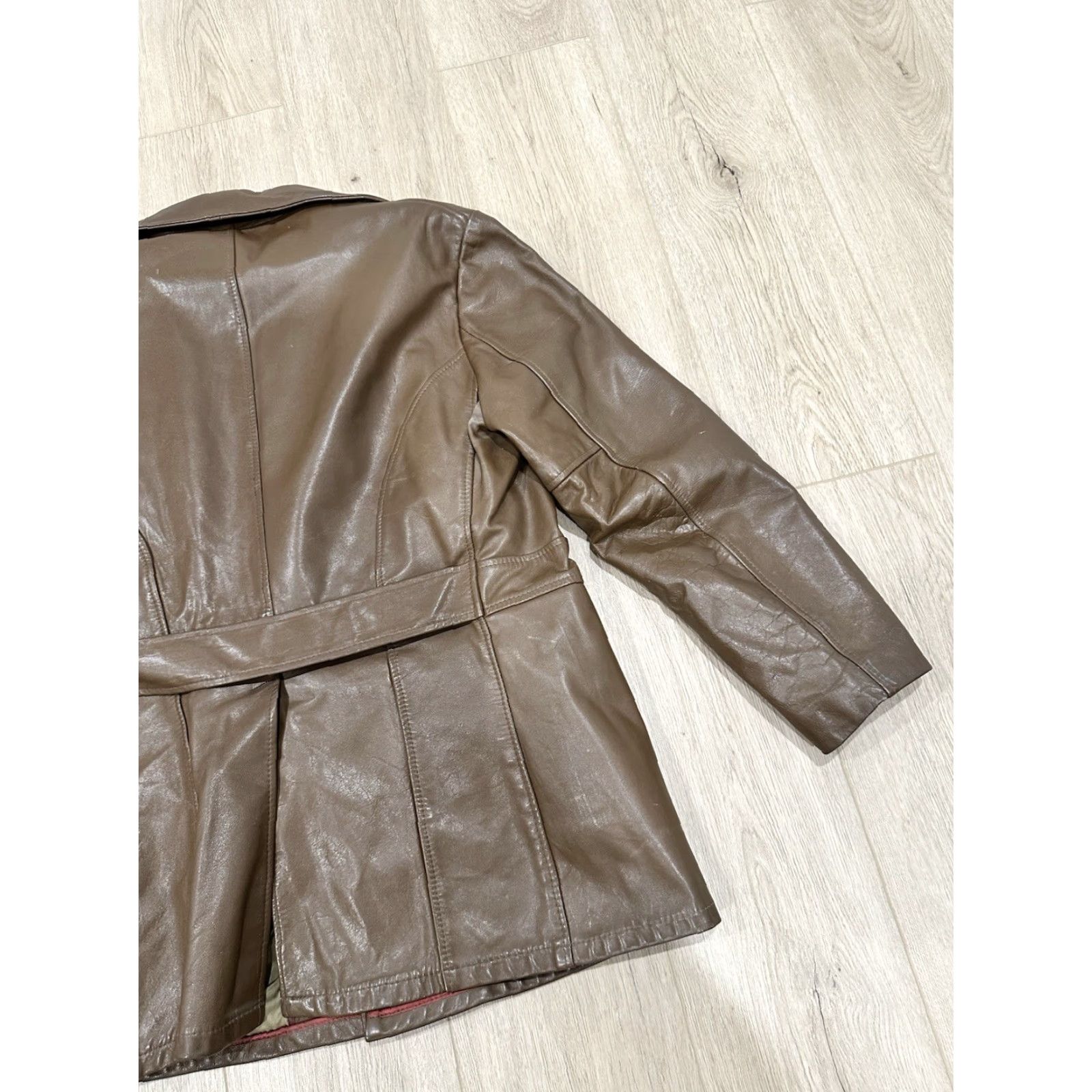 Schott VINTAGE SCHOTT Leather Removable Fur Lined Button Blazer Disco Jacket Coat Mens 44 Size 44R - 6 Thumbnail