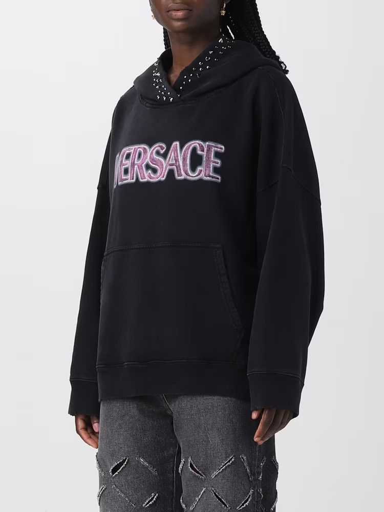 Versace o1y0226 Logo Hoodie in Black Size M / US 6-8 / IT 42-44 - 4 Thumbnail