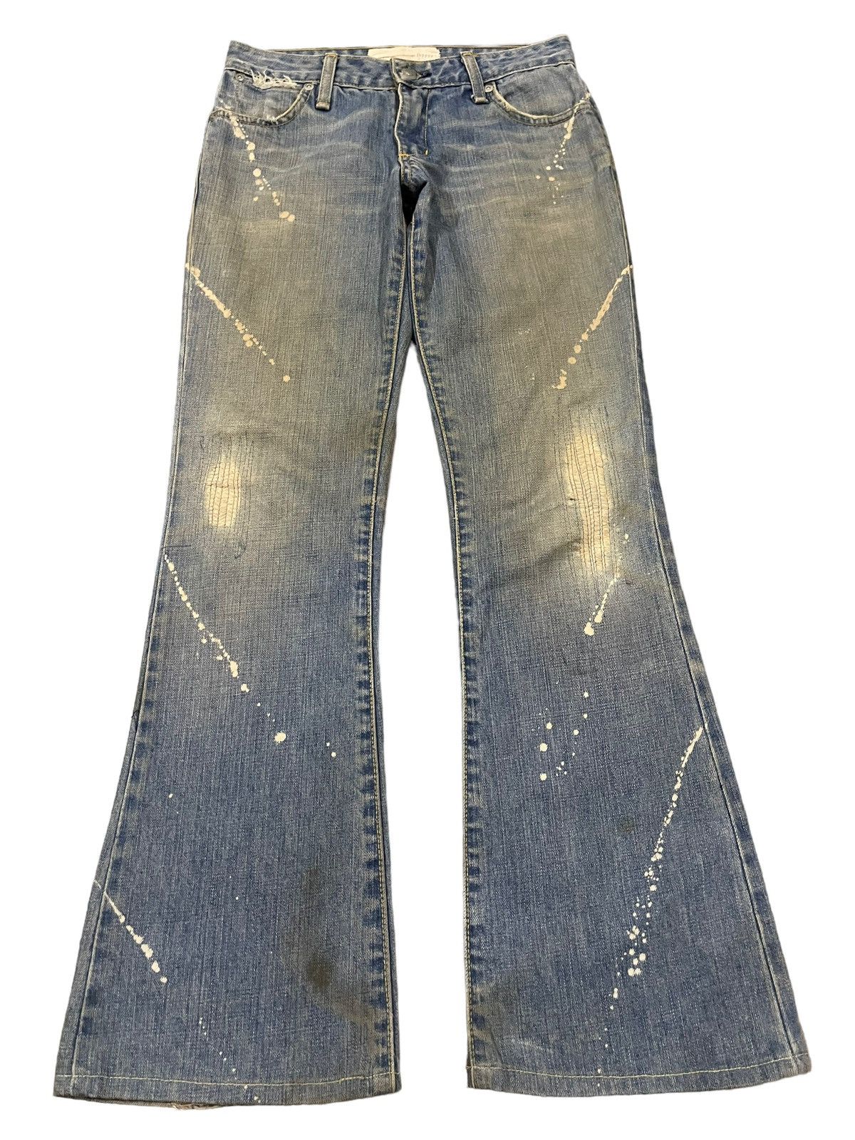 Hysteric Glamour Vintage Japanese Mud Wash Distress Paint Splatter Flare Jean Size 27" / US 4 / IT 40 - 1 Thumbnail