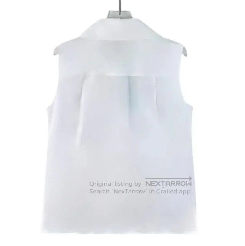 Chanel Chanel White Cotton Sleeveless Shirt . Size S / US 4 / IT 40 - 2 Thumbnail