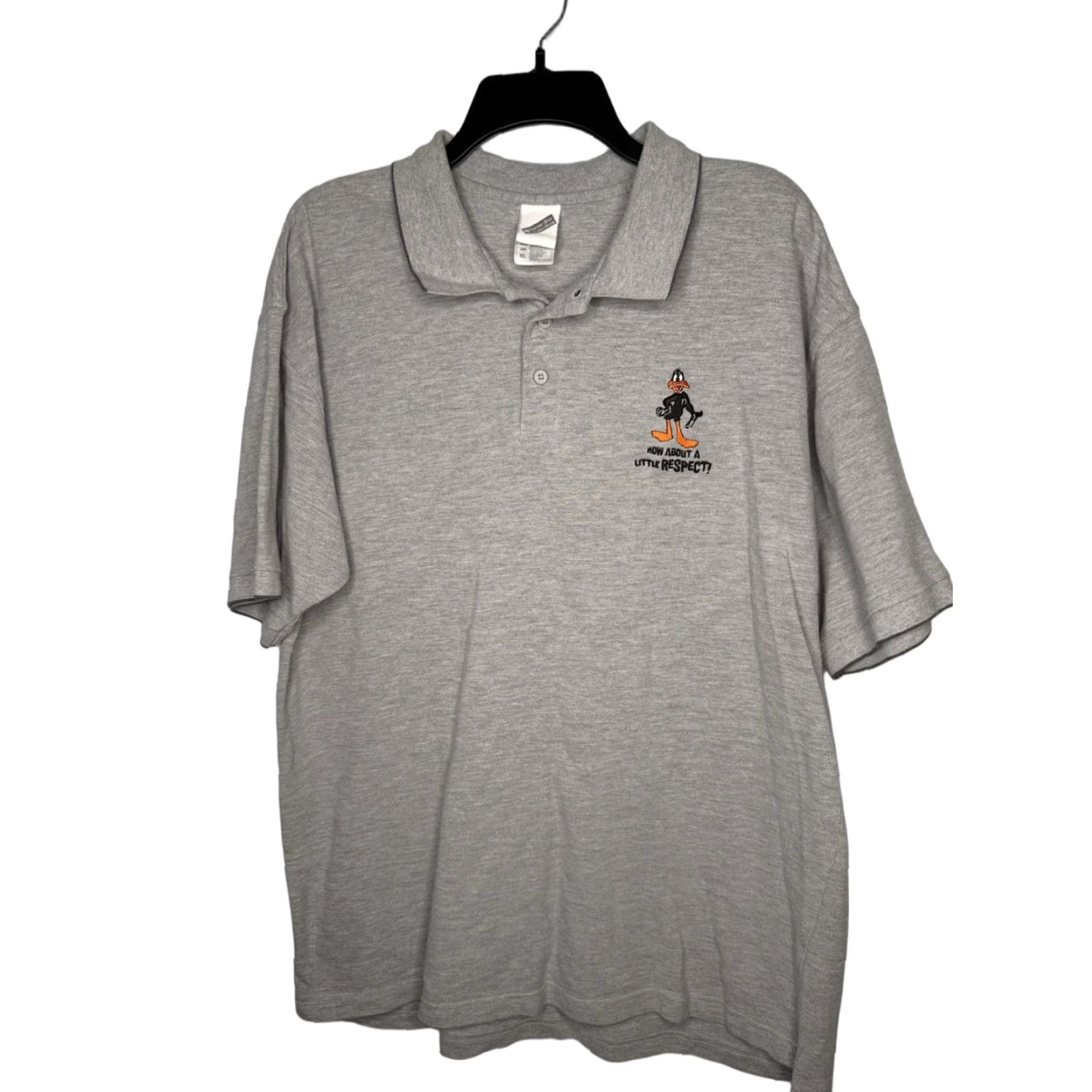 Vintage VINTAGE Warner Bros Polo Shirt Mens XL Embroidered Daddy Duck Golf Gray Solid Cartoon 90s/Y2K Size US XL / EU 56 / 4 - 1 Thumbnail