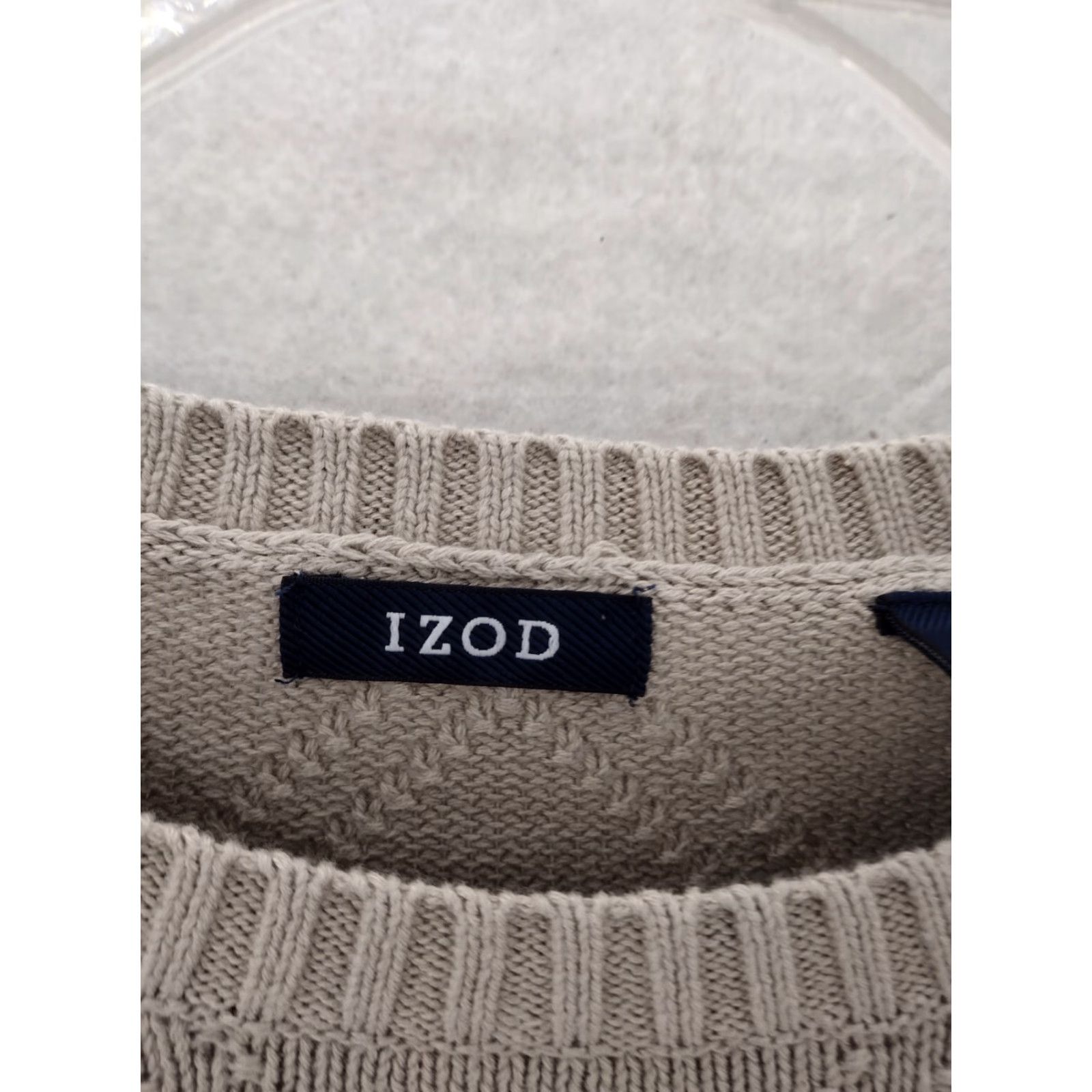 Izod IZOD Sweater Mens XL Beige Cotton Knit Pullover Crewneck Casual NWT Mens Size US XL / EU 56 / 4 - 4 Thumbnail