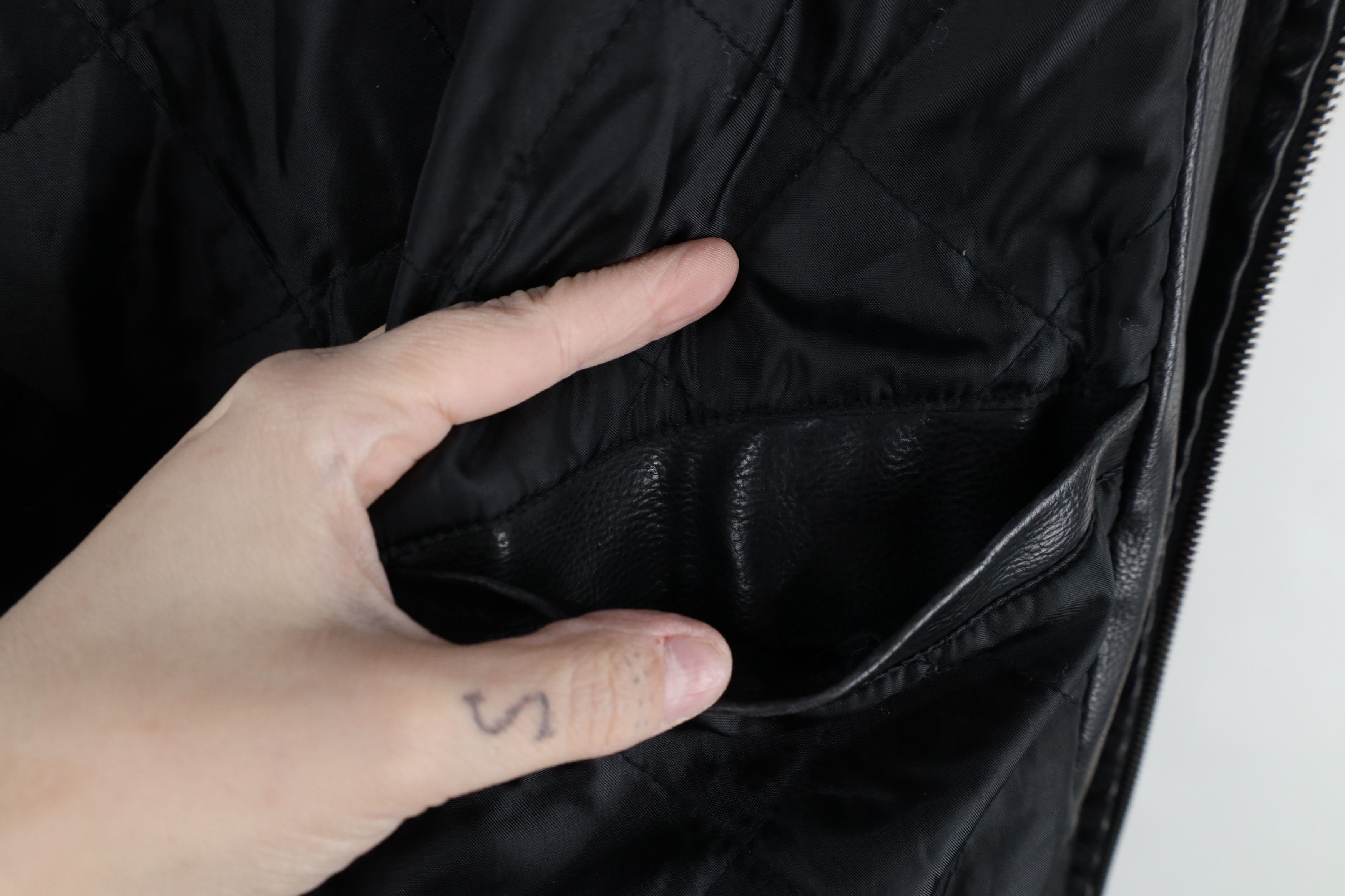Vintage Vintage 90s Streetwear Hooded Faux Leather Moto Jacket Size US XL / EU 56 / 4 - 10 Thumbnail