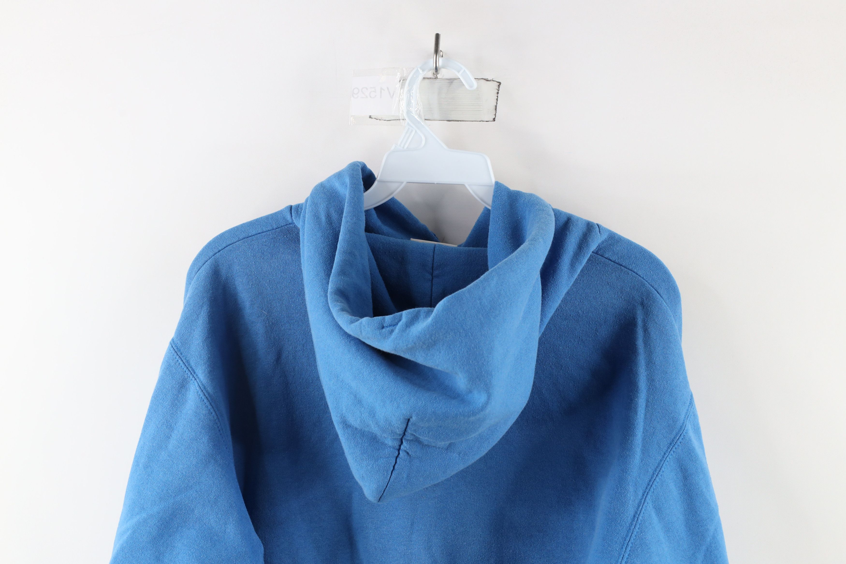 Champion × Vintage Vintage 90s Champion Faded Blank Hoodie Sweatshirt Blue Size US S / EU 44-46 / 1 - 10 Thumbnail