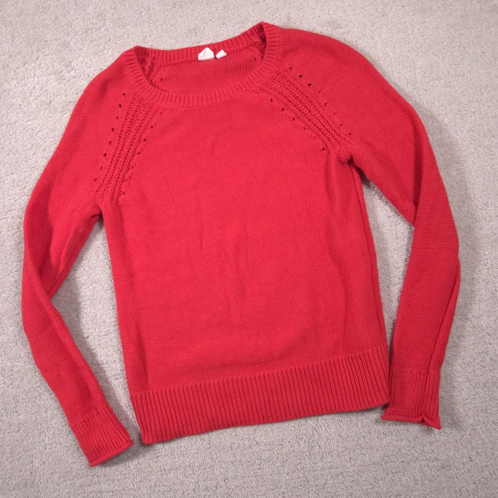 Gap VINTAGE Gap Sweater Womens Small Red Crew Neck Raglan Long Sleeve Knit Pullover Size S / US 4 / IT 40 - 2 Thumbnail