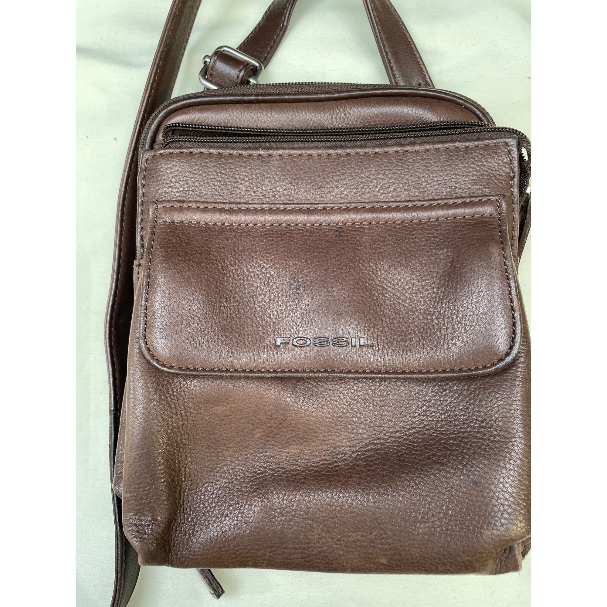 Fossil Fossil Womens Brown Leather Crossbody Bag SKU 6577 Size ONE SIZE - 2 Thumbnail