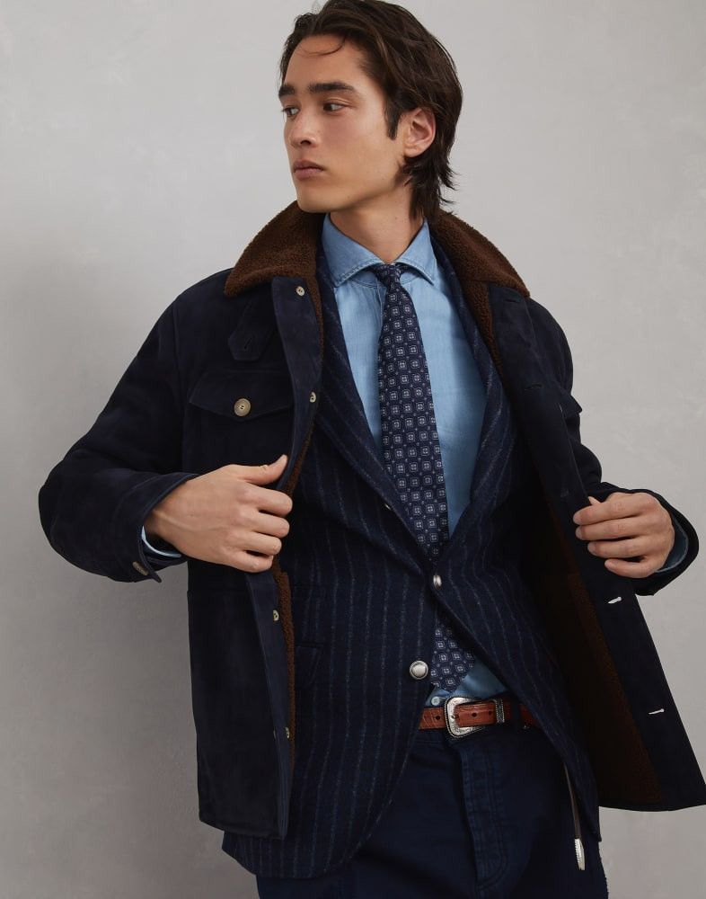 Brunello Cucinelli o1w1db10825 Fur Jacket in Blue Size US M / EU 48-50 / 2 - 3 Thumbnail