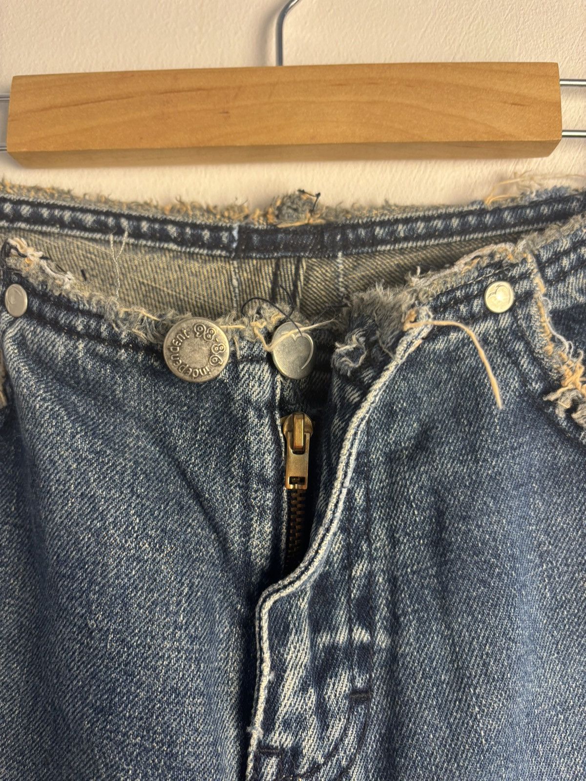 Japanese Brand Vintage Y2K Lowrise Flare Washed Jeans Size 28" / US 6 / IT 42 - 13 Thumbnail
