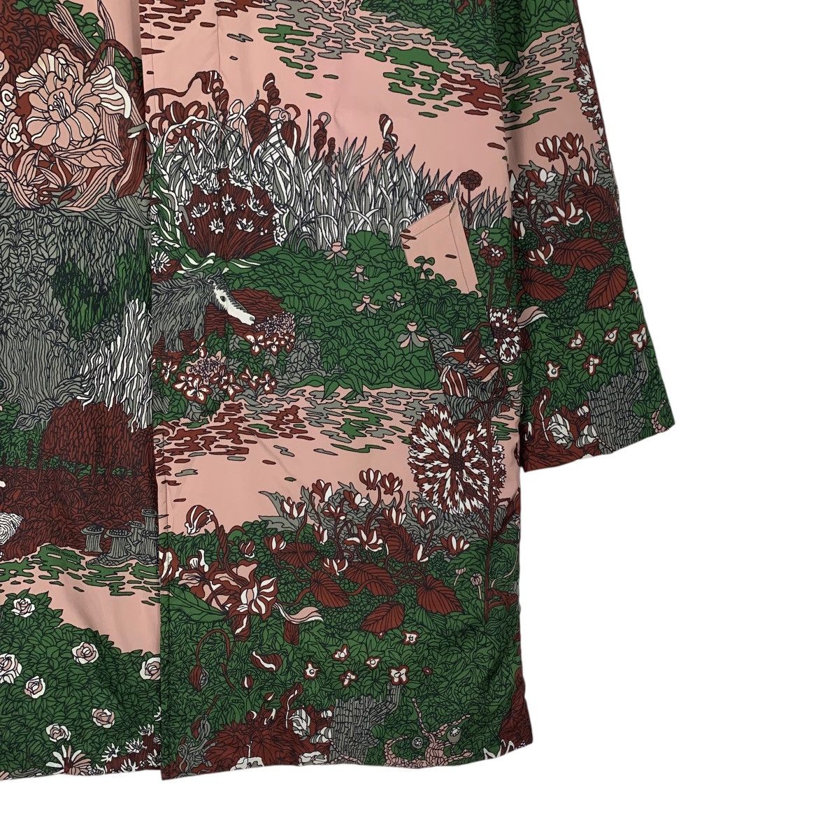 Japanese Brand THEATRE Motif Design Fullprint Overcoat Jacket #2032-C88 Size US M / EU 48-50 / 2 - 4 Thumbnail
