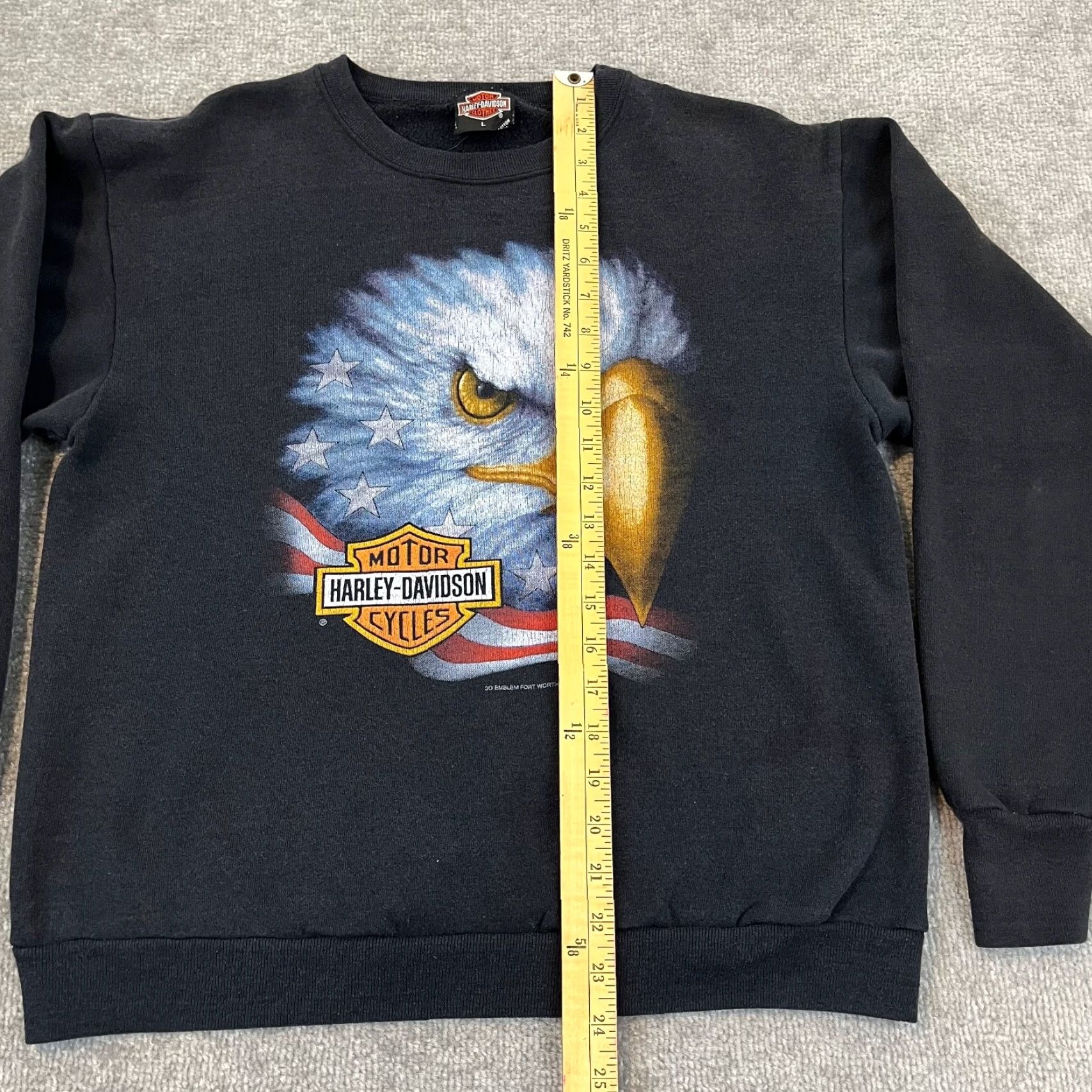 Harley Davidson Vintage Harley-Davidson Sweatshirt Men Large Motorcycle Eagle 3D Emblem 90s 1992 Black Size US L / EU 52-54 / 3 - 5 Thumbnail