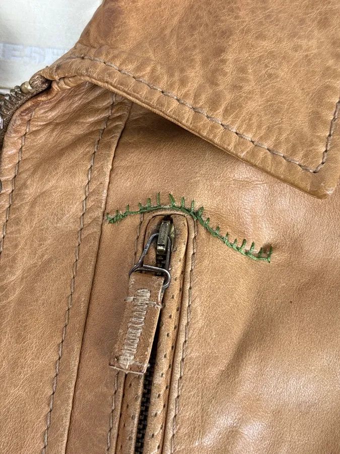 Diesel 2000s Diesel Camel Leather Multi-Pocket Leather Jacket Size US M / EU 48-50 / 2 - 13 Thumbnail