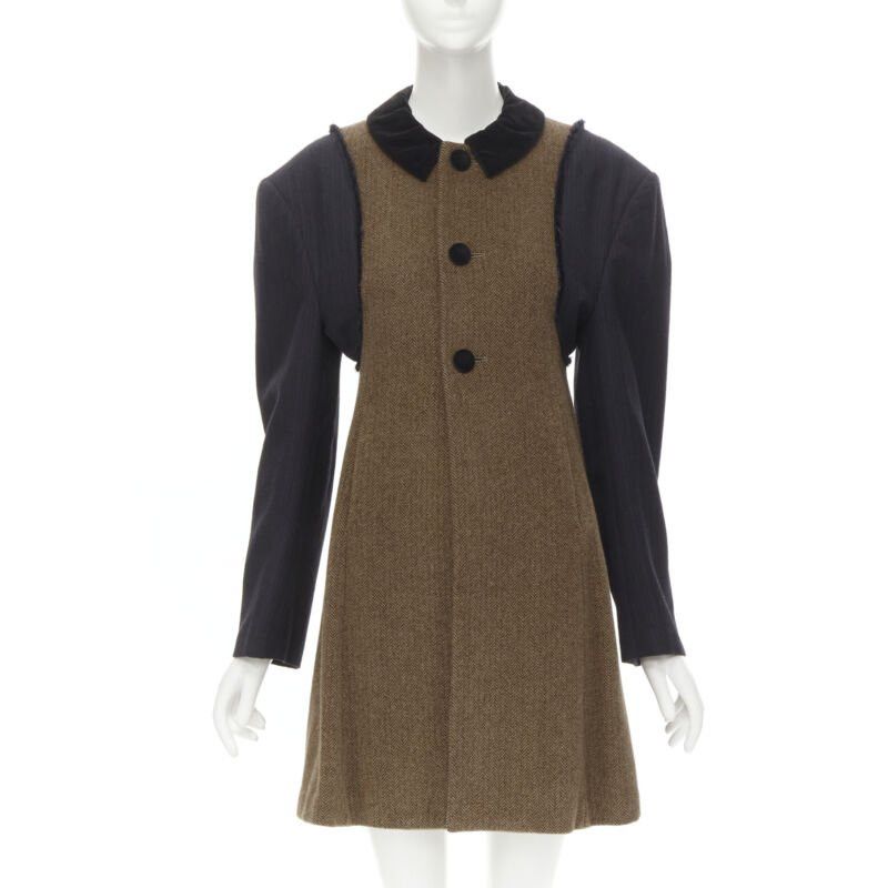 Comme des Garcons COMME DES GARCONS 1993 Runway Vintage herringbone reconstructed sleeve coat S Size S / US 4 / IT 40 - 1 Thumbnail
