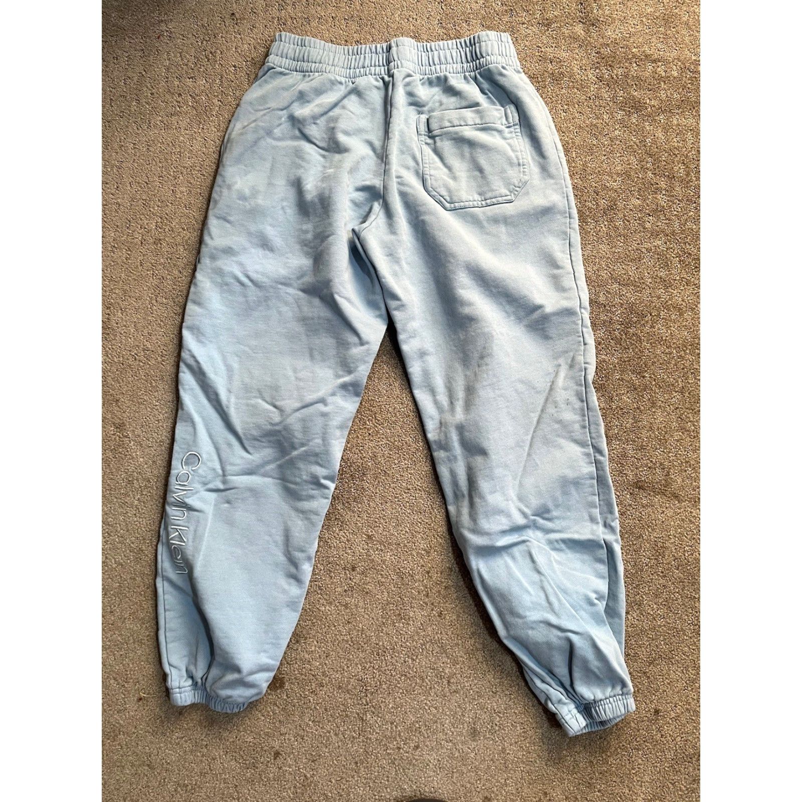 Calvin Klein Calvin Klein Fleece Jogger Mens Blue CK Retro Monogram Logo Sweatpants Small Size US 29 - 3 Thumbnail