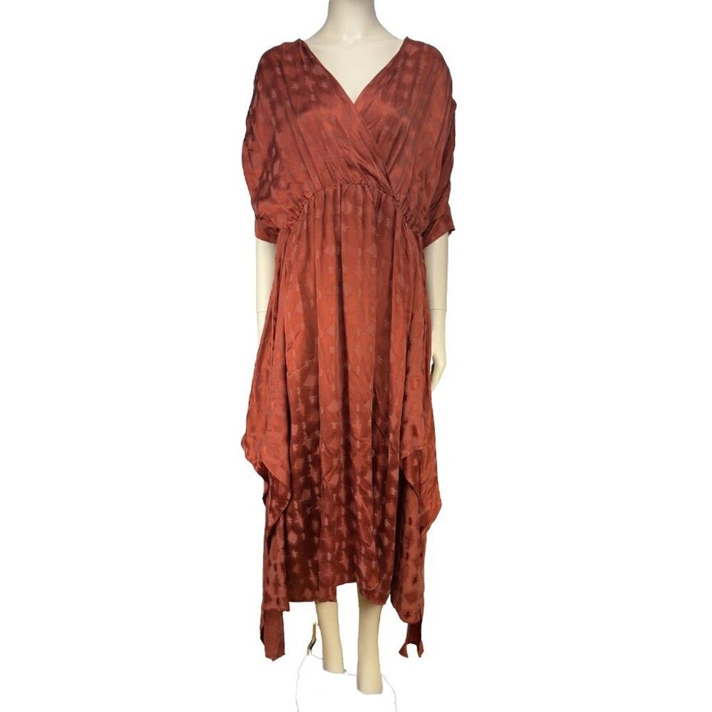 Callaway Revolve CALLAHAN Sami Rust Satin Tie Waist Midi Dress sz XS Size XS / US 0-2 / IT 36-38 - 14 Thumbnail
