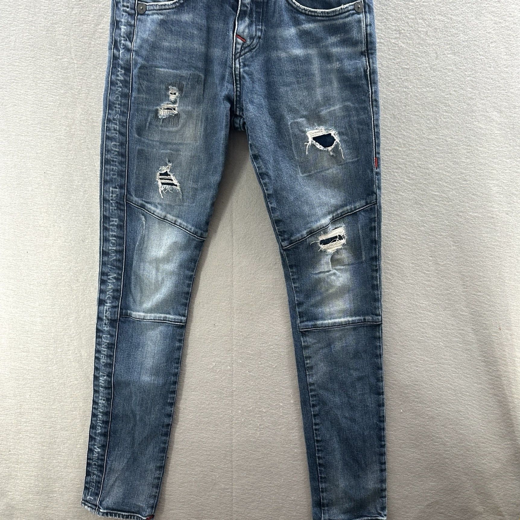 True Religion True Religion Jeans Women 28 Blue Logo Denim Distressed Slim Skinny Distress Manchester United Jeans Size 28" / US 6 / IT 42 - 7 Thumbnail