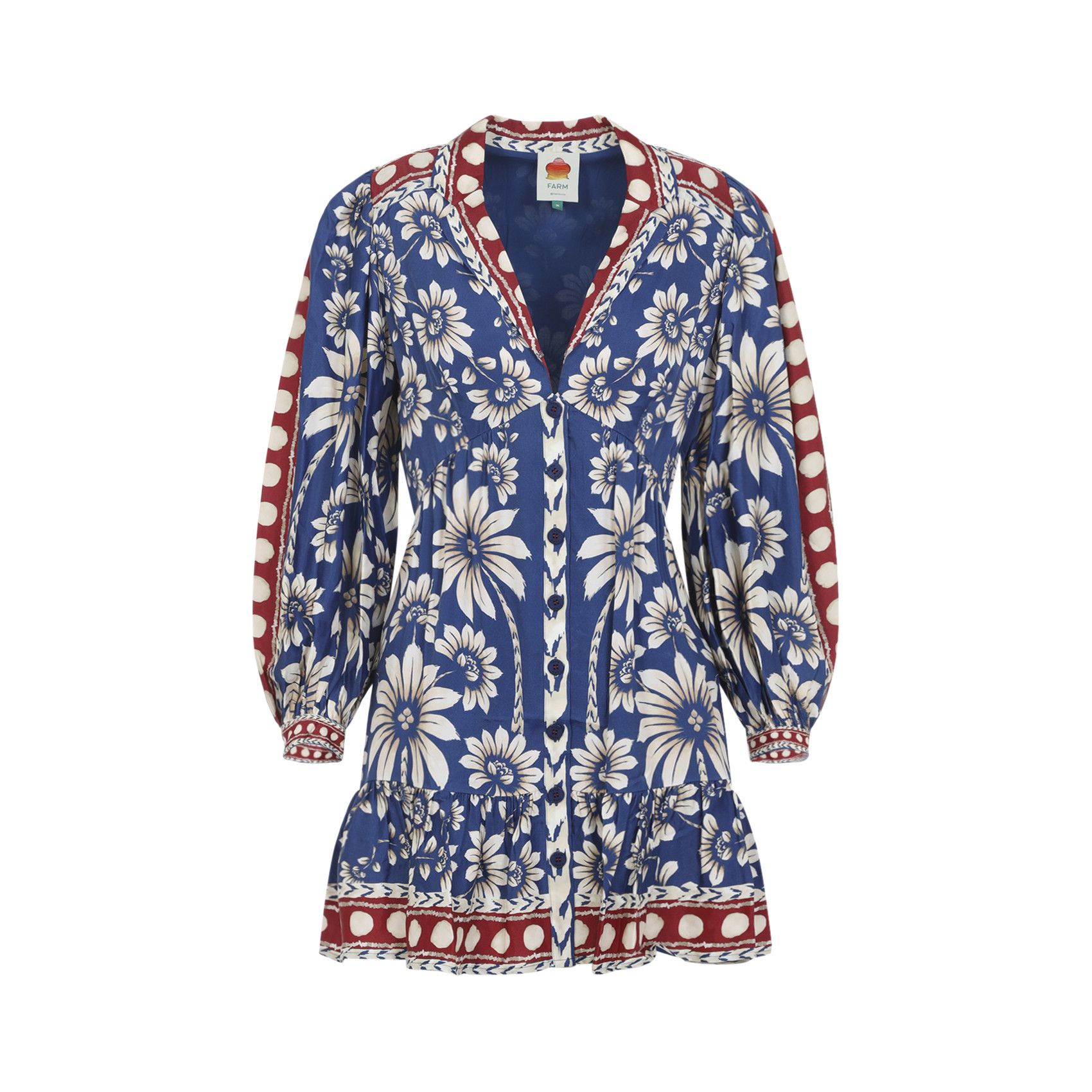 Farm Rio Farm Rio Luna Blue Mini Dress Size M / US 6-8 / IT 42-44 - 1 Thumbnail