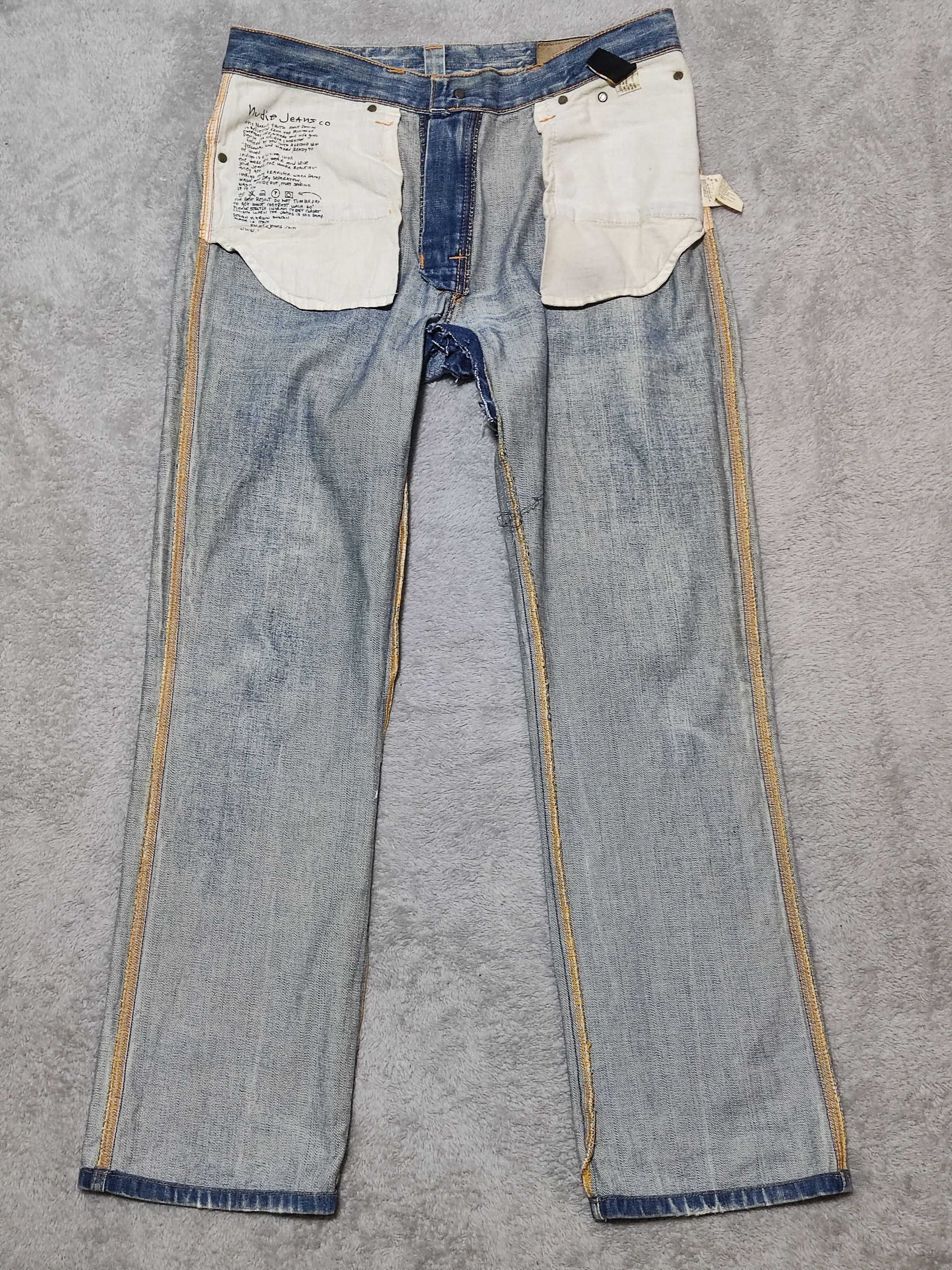 Nudie Jeans Vintage Distressed Nudie saltwater blue Italy made Size US 34 / EU 50 - 16 Thumbnail