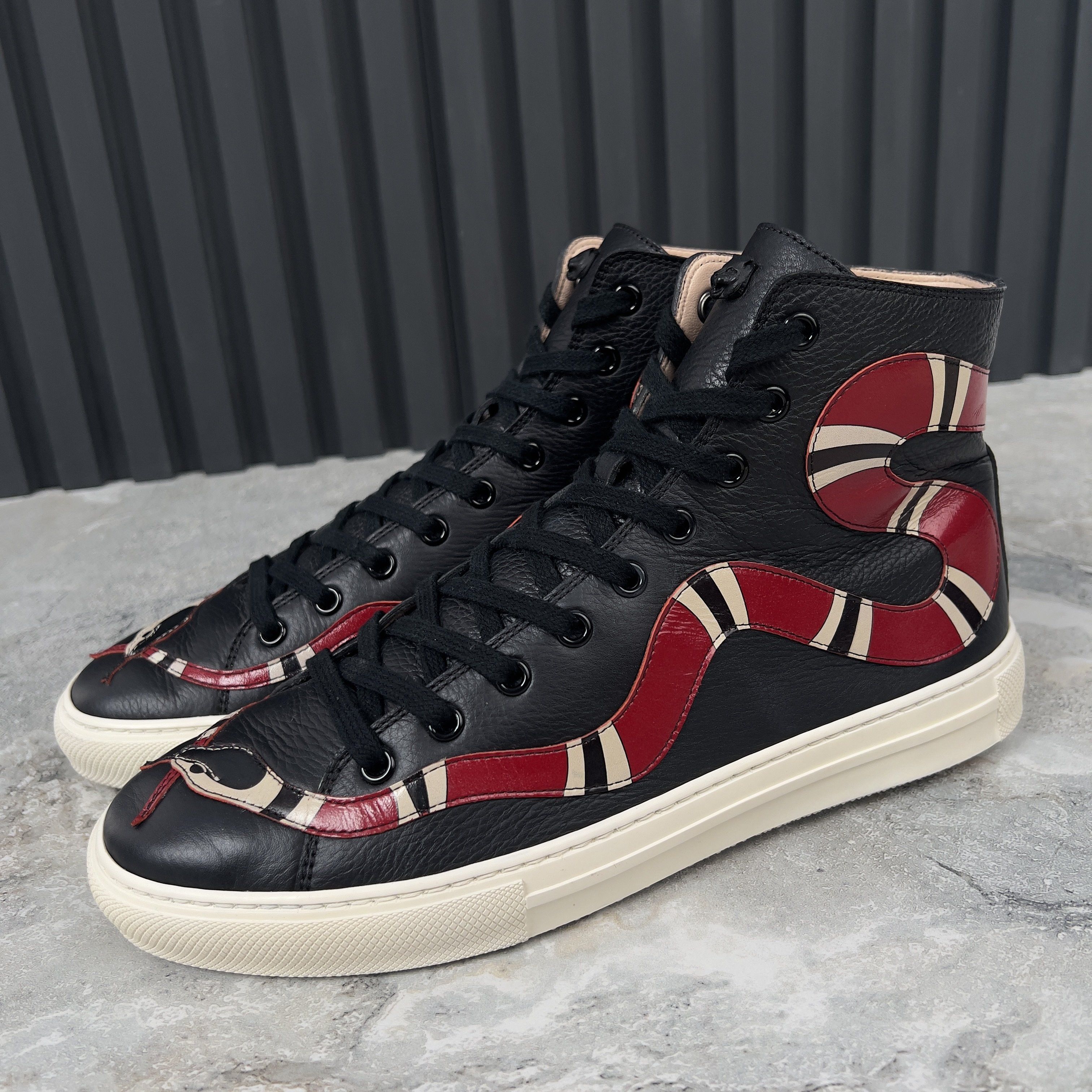 Gucci Gucci Major Snake High Top Sneakers Leather Size US 9 / IT 39 - 3 Thumbnail