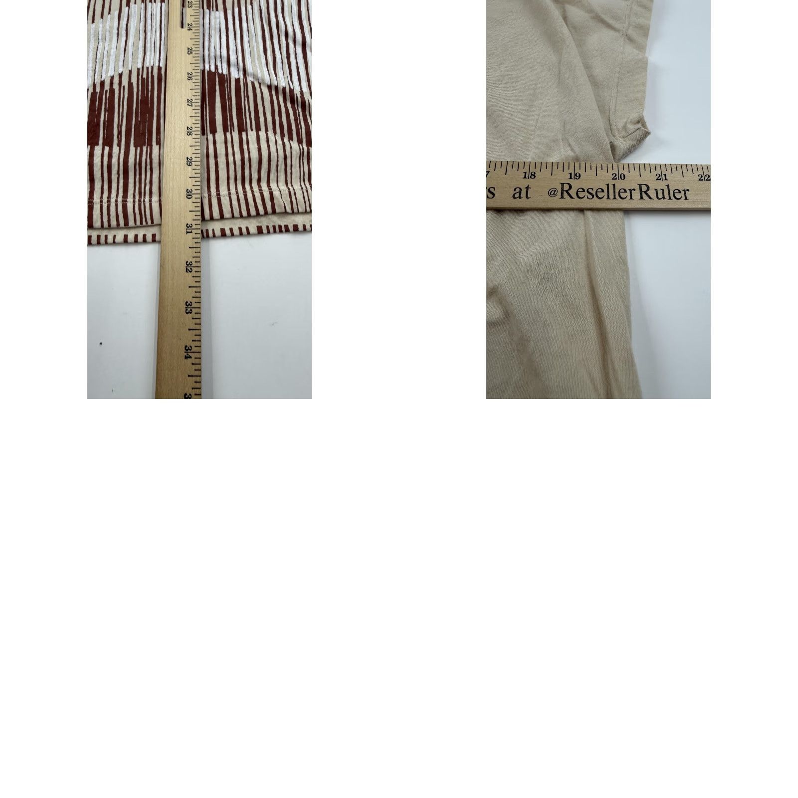 Vintage Tonlé Shirt Womens L Beige Brown White Graphic Tee Sustainable Cambodia Art Teraced Hand-Painted Size L / US 10 / IT 46 - 8 Thumbnail
