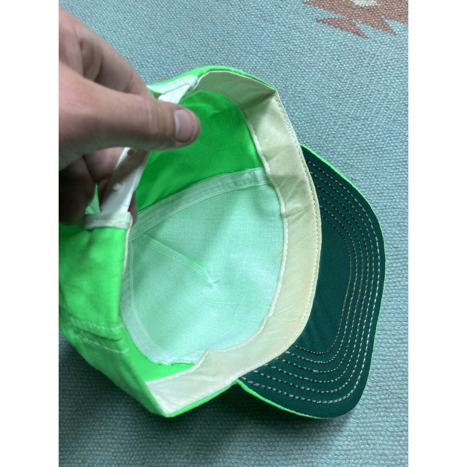Vintage VINTAGE 90s SnapBack Hat Cap Winning Tradition Safety #1 USA Made Neon Green Mens Adjustable Green USA Snapback Hat Size ONE SIZE - 6 Thumbnail