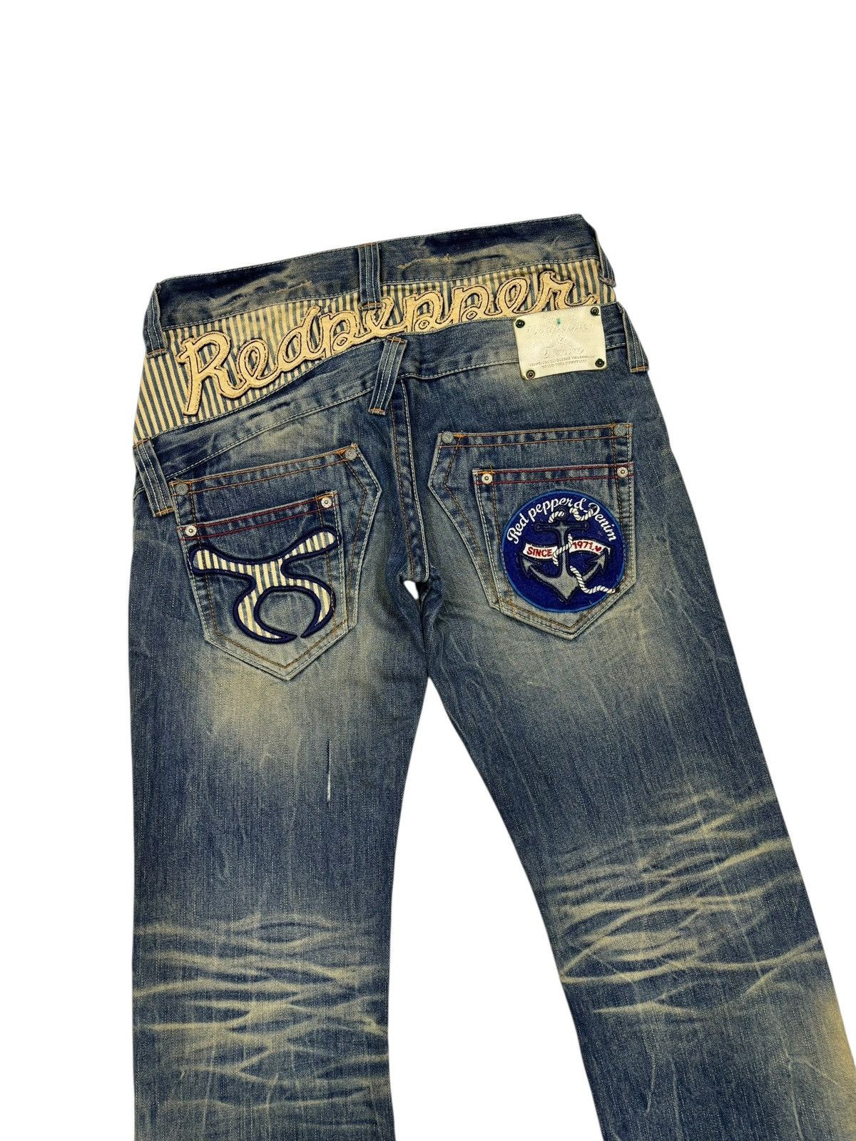 Kapital Red Pepper Double Waist Claw Mark Distressed Denim Jeans Size US 30 / EU 46 - 2 Thumbnail