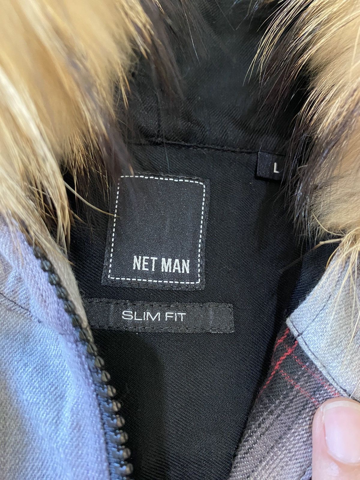 Japanese Brand Fur Net Man Slim Fit Classic Grey Plaid Hoodie Full Zip Size US L / EU 52-54 / 3 - 8 Thumbnail